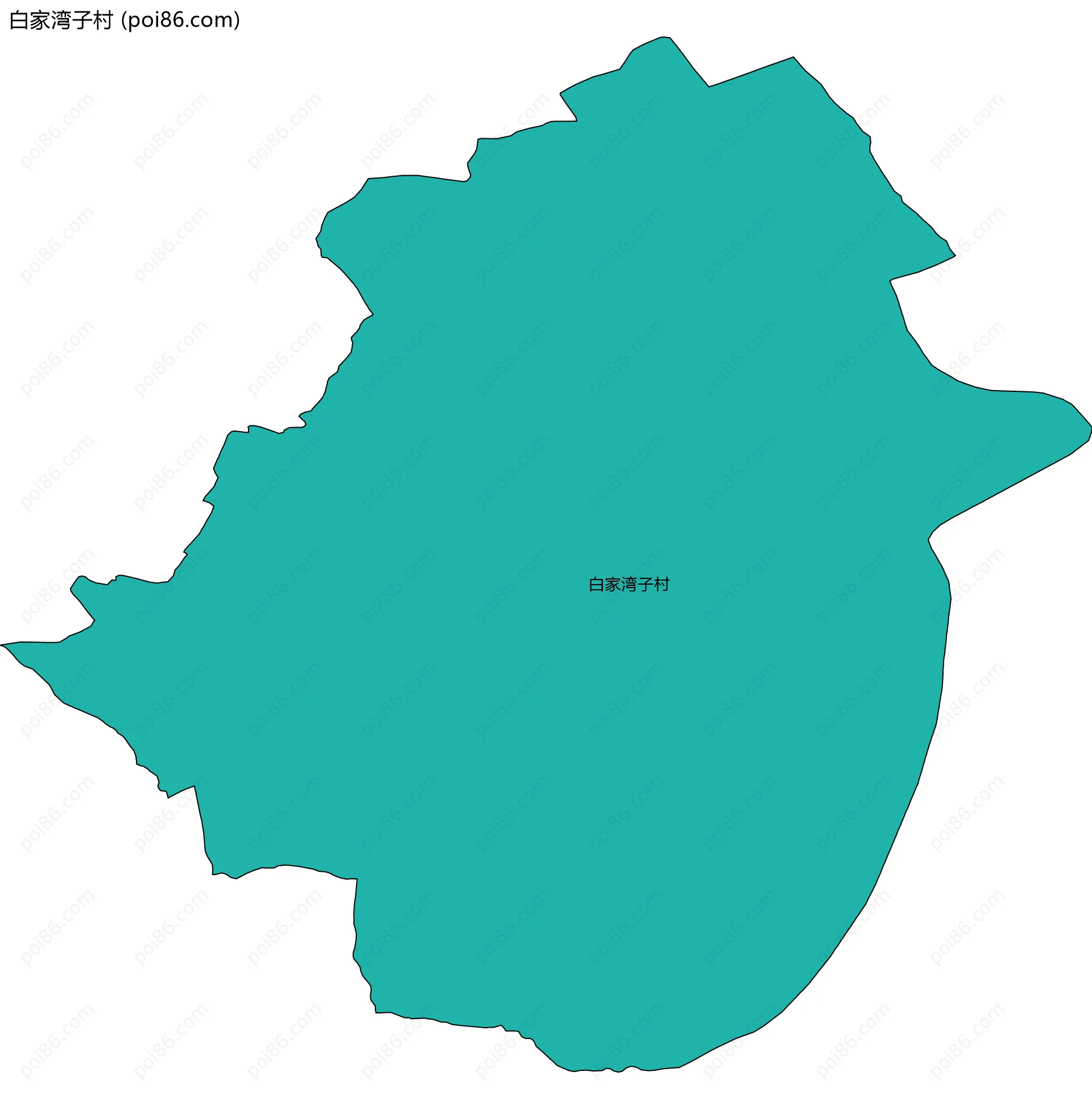 白家湾子村边界地图