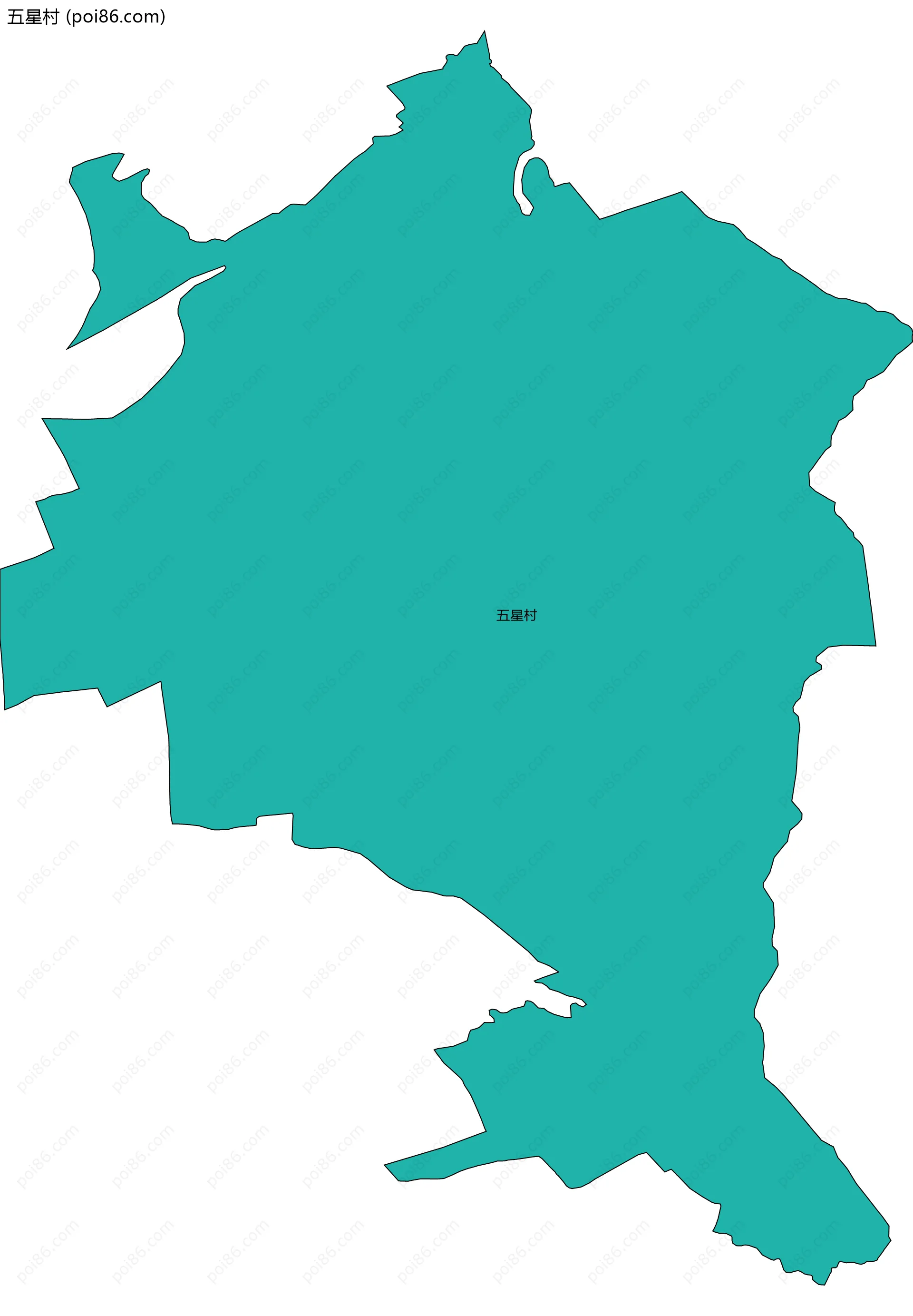 五星村边界地图