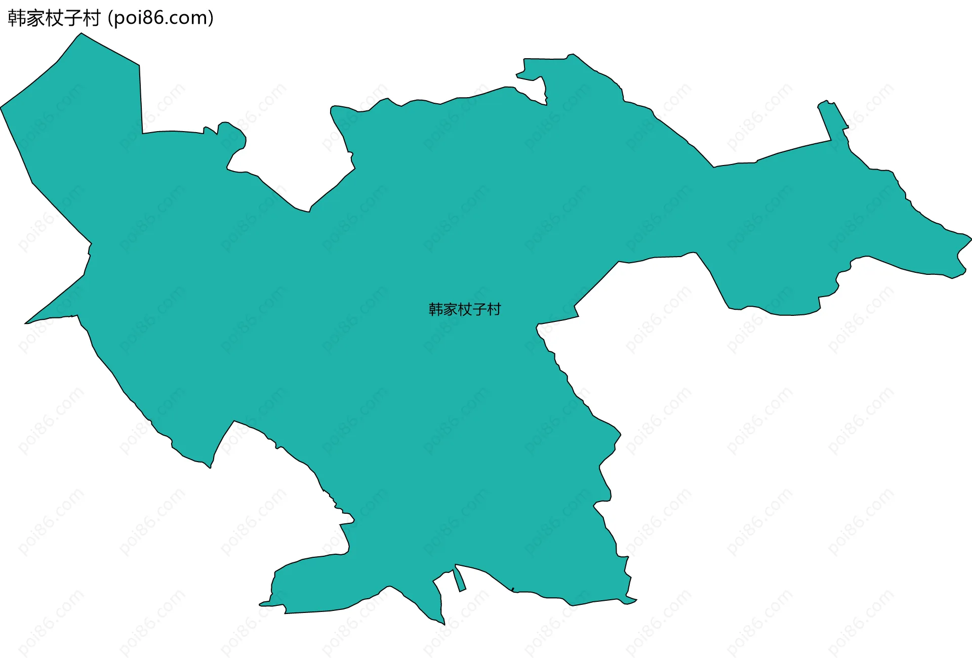 韩家杖子村边界地图