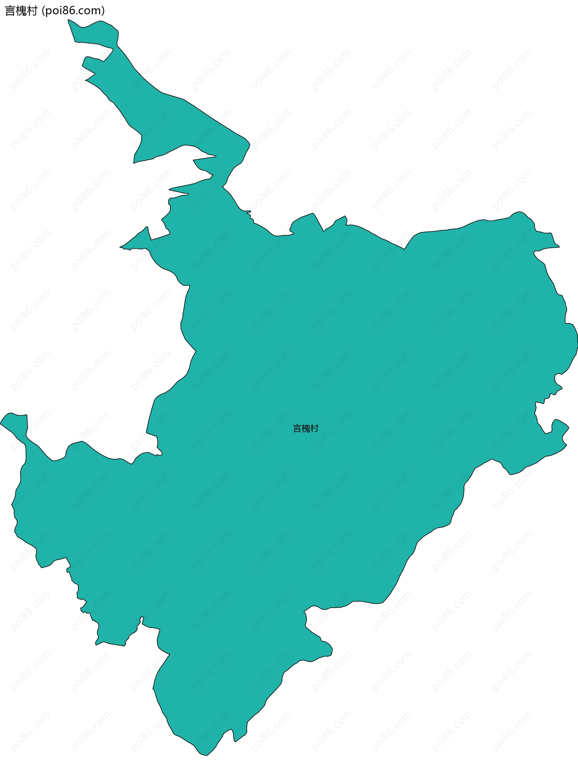 言槐村边界地图
