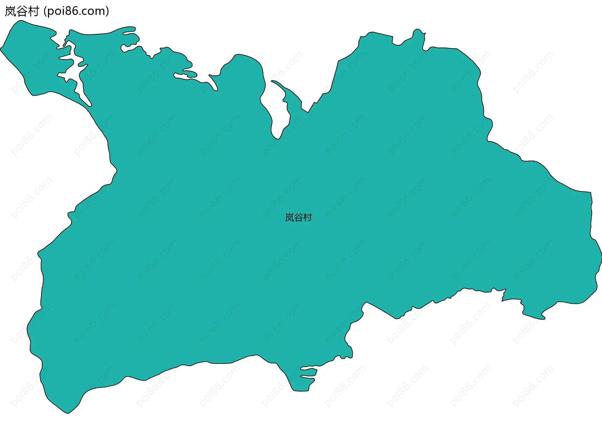 岚谷村边界地图