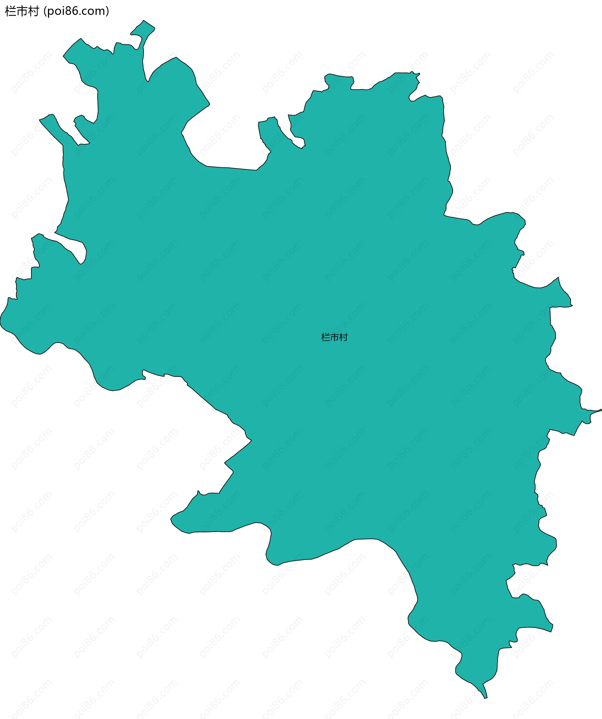 栏市村边界地图