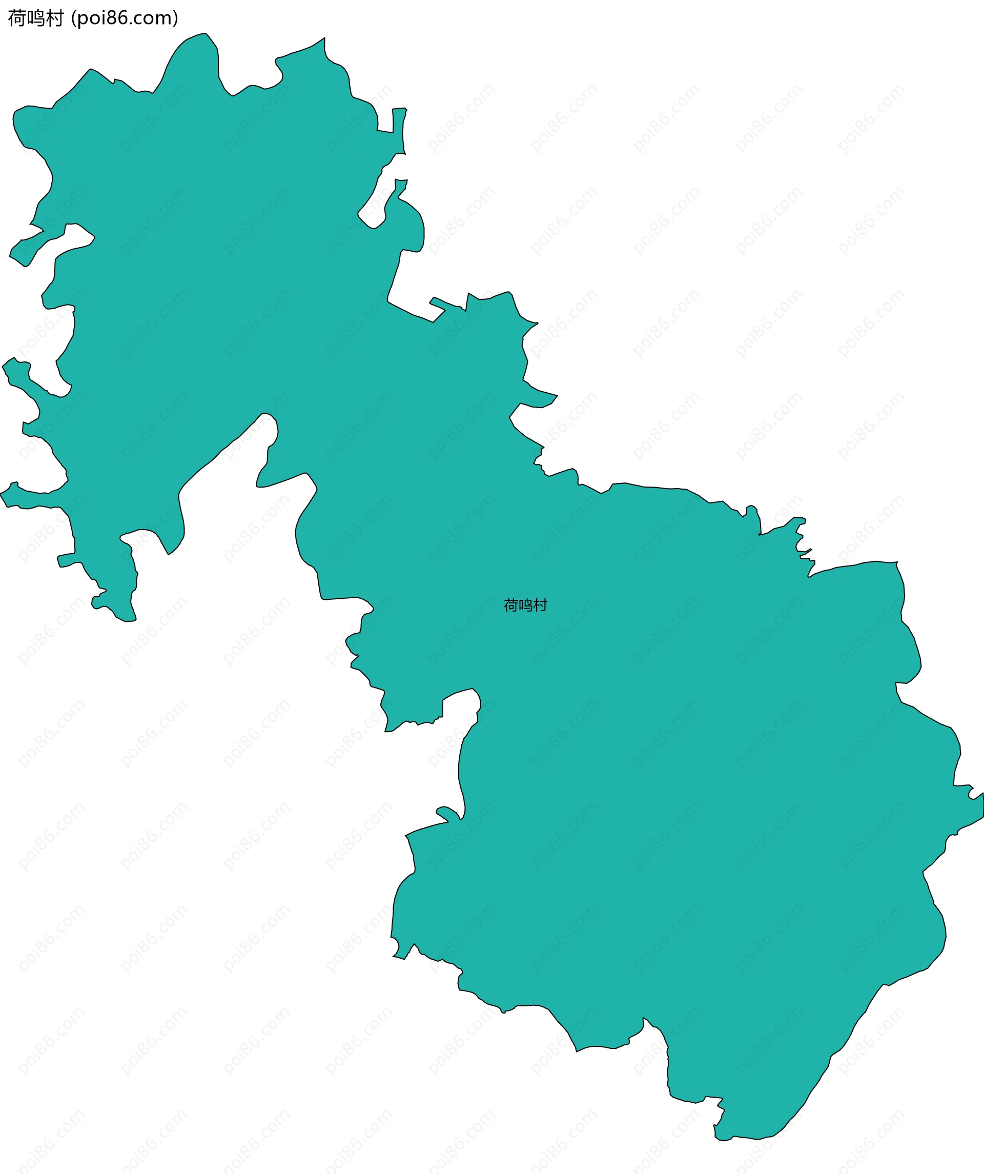 荷鸣村边界地图