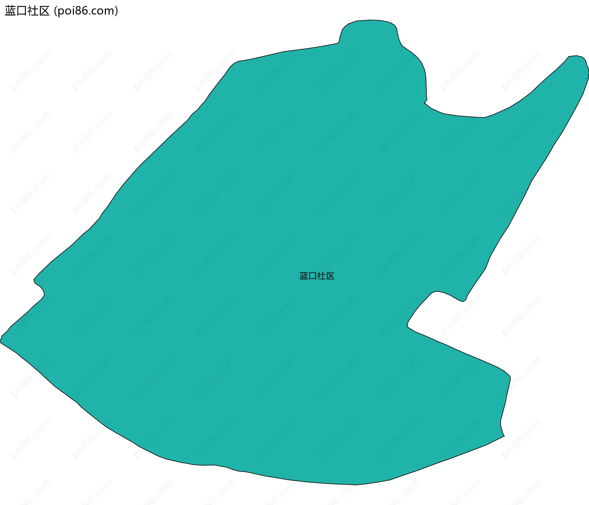蓝口社区边界地图