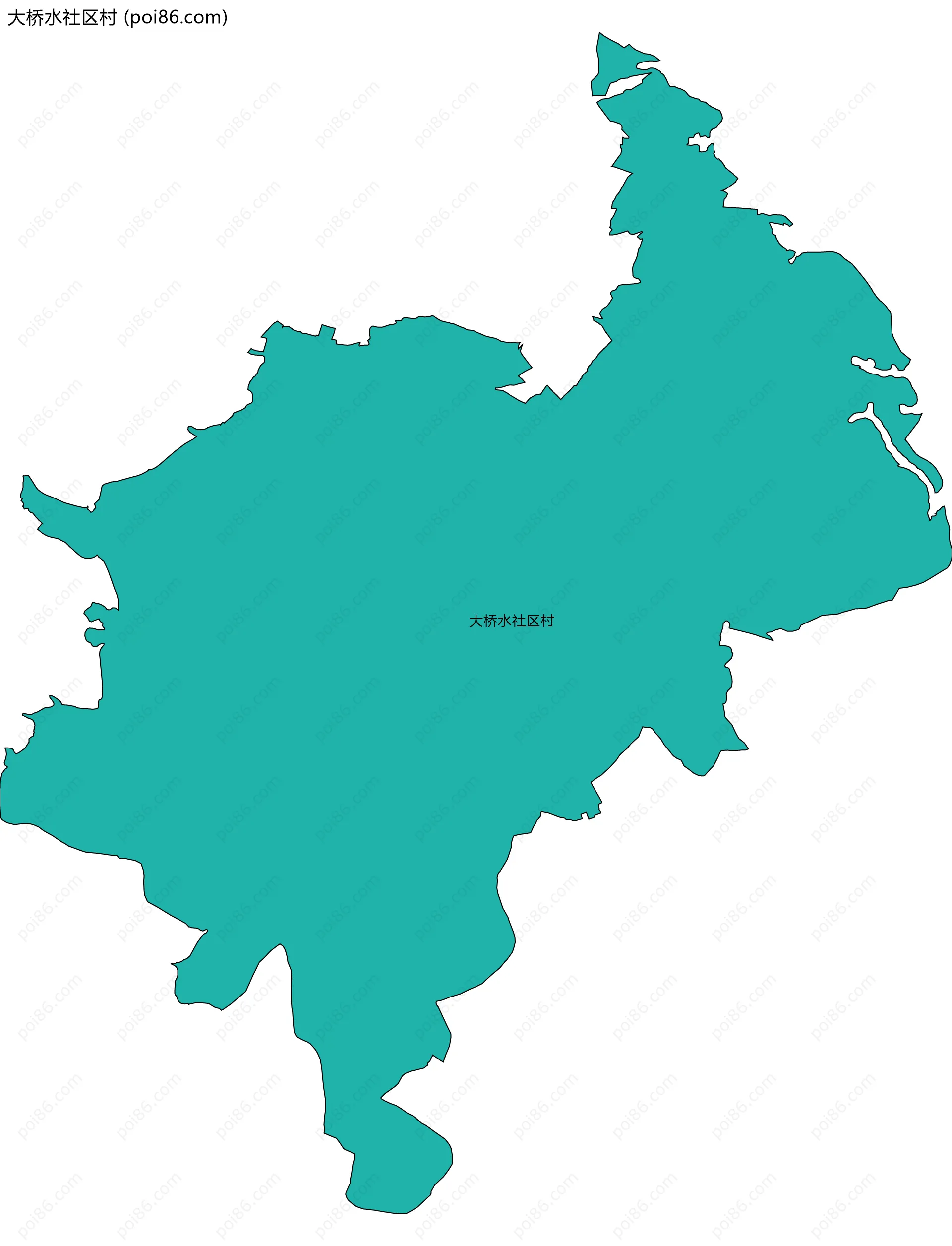 大桥水社区村边界地图