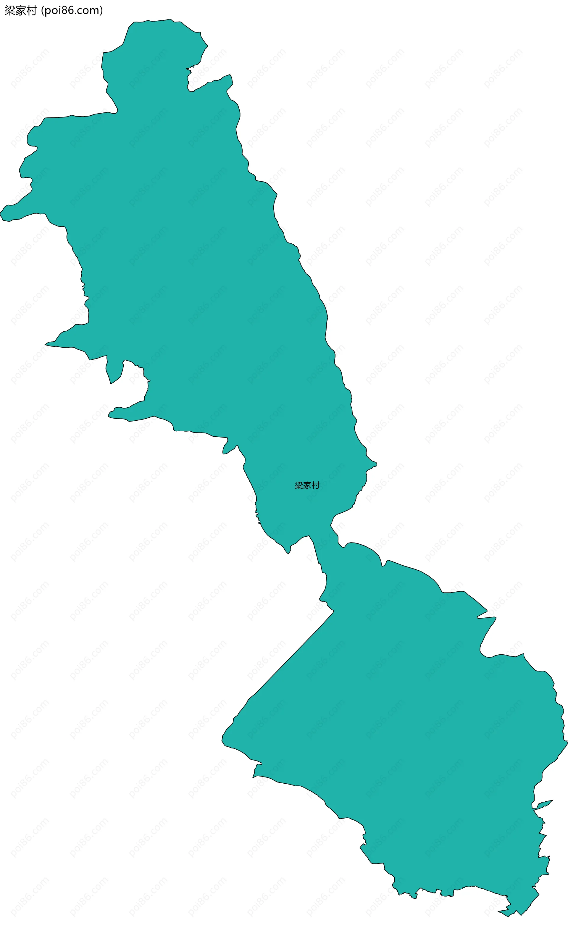 梁家村边界地图