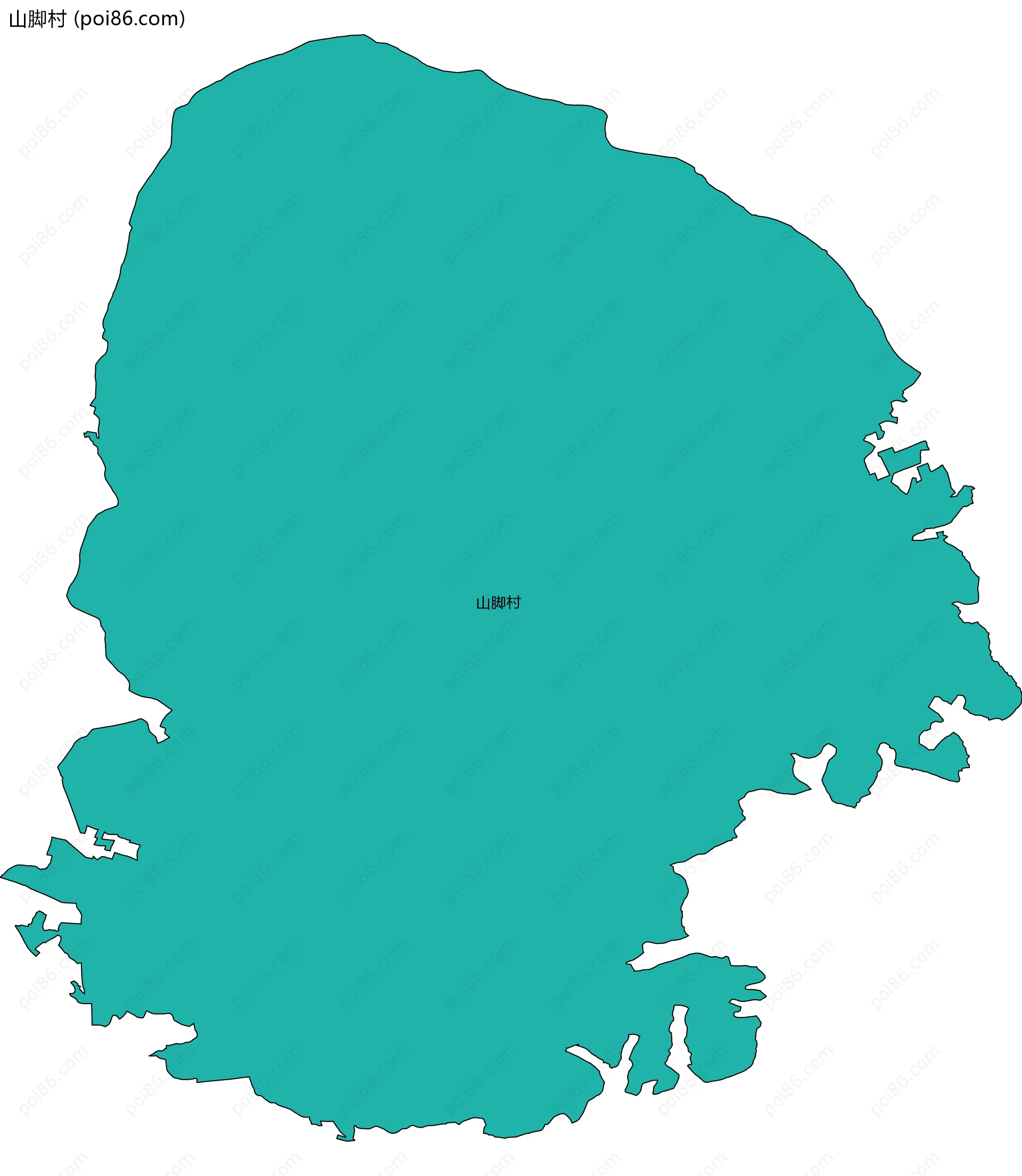 山脚村边界地图