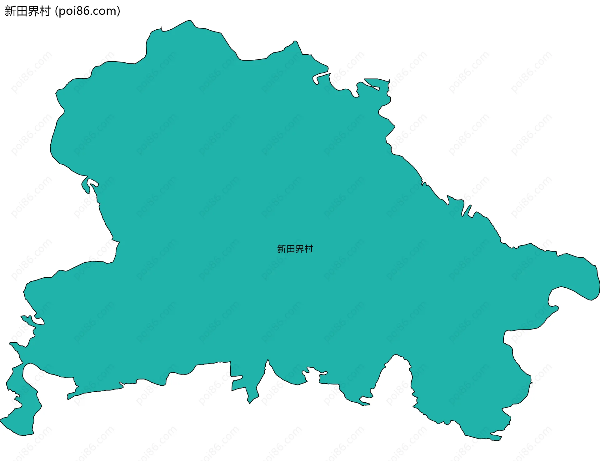 新田界村边界地图