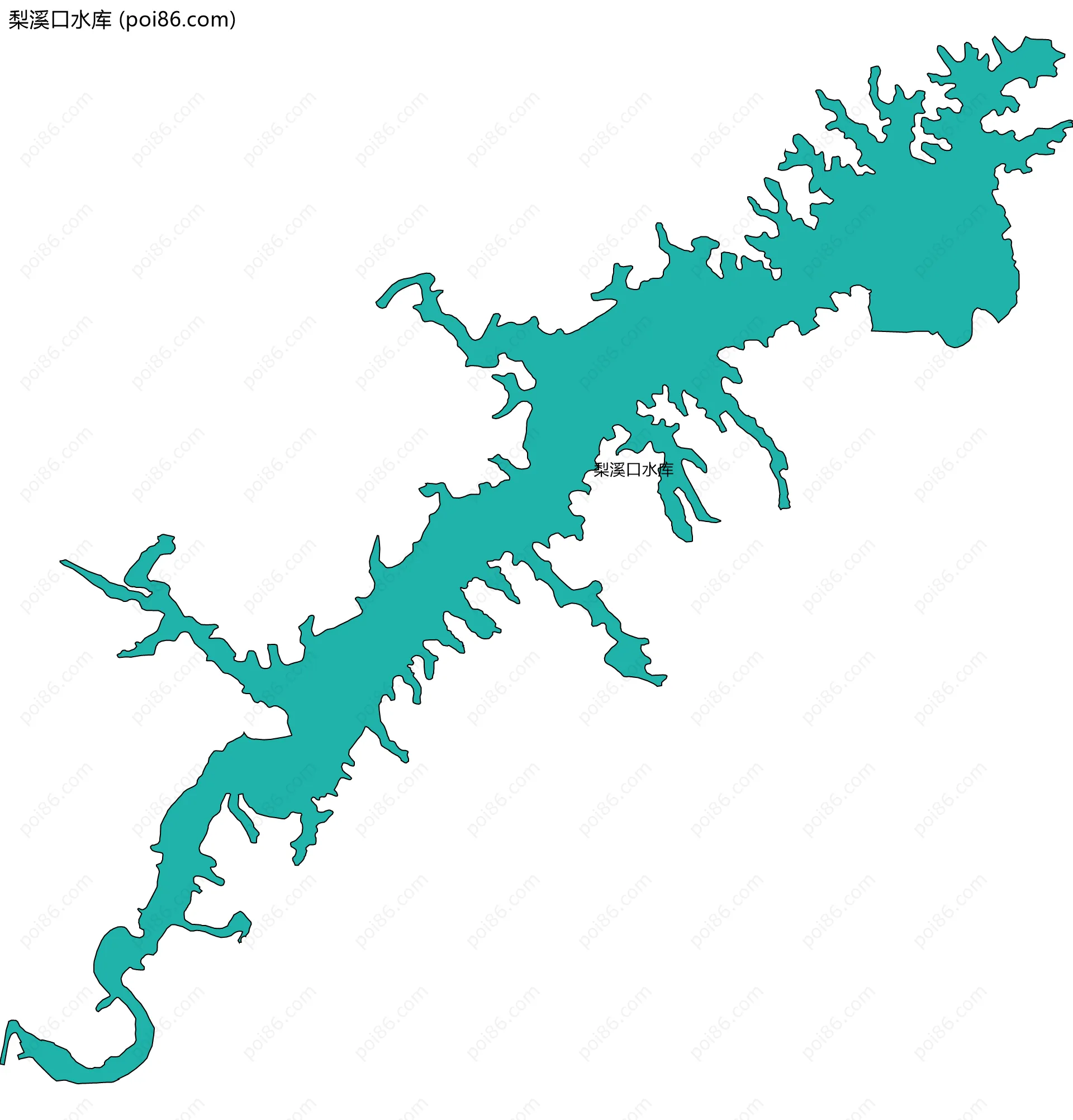 梨溪口水库边界地图