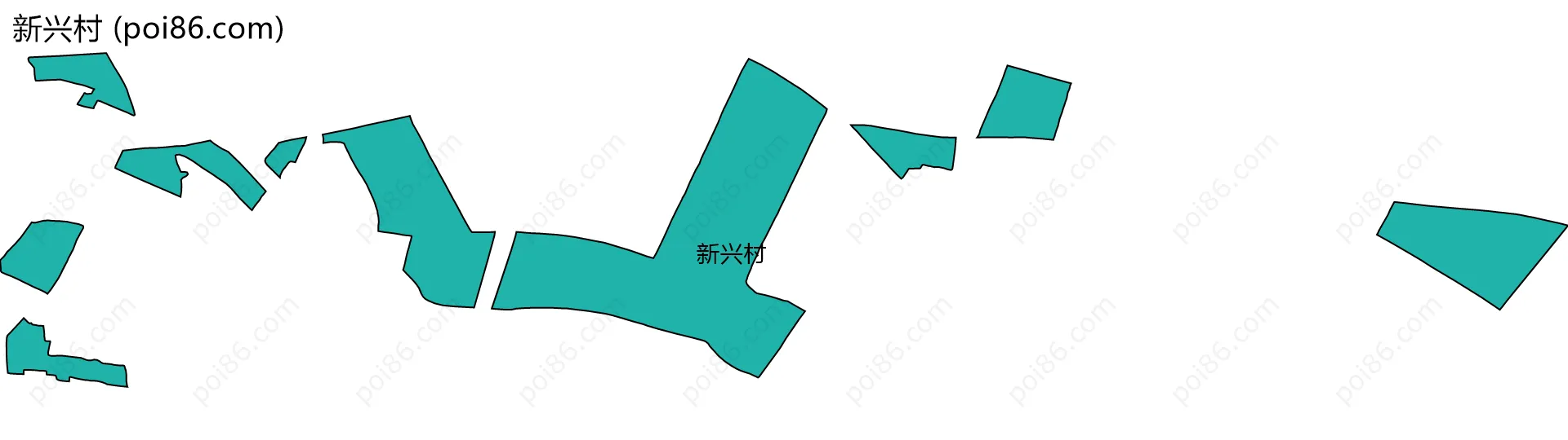 新兴村边界地图