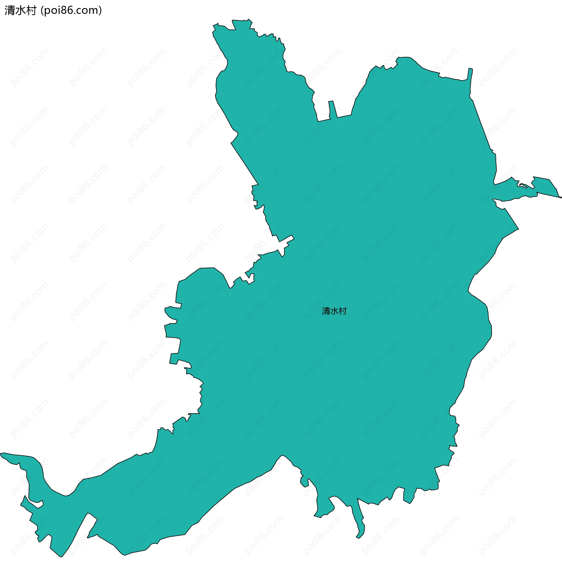 清水村边界地图