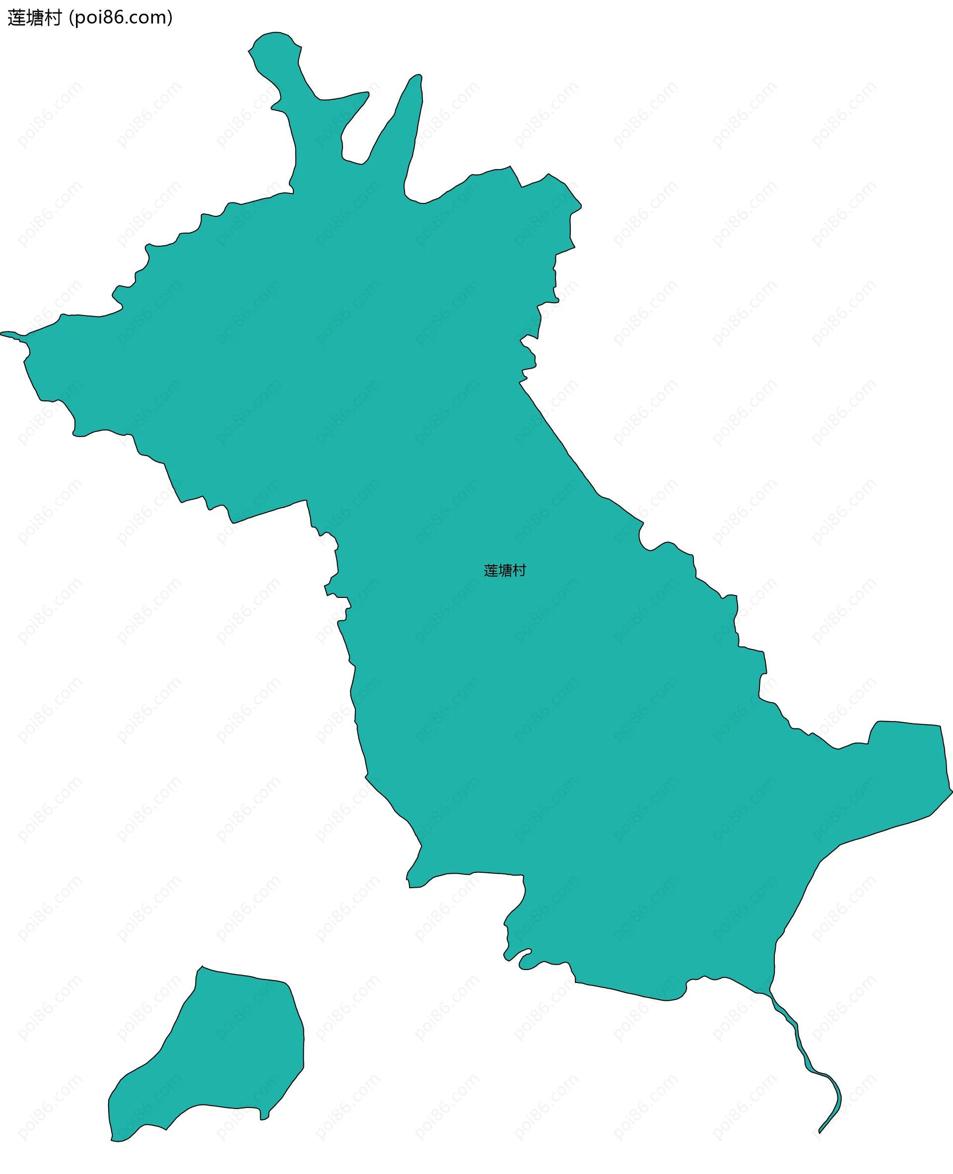 莲塘村边界地图