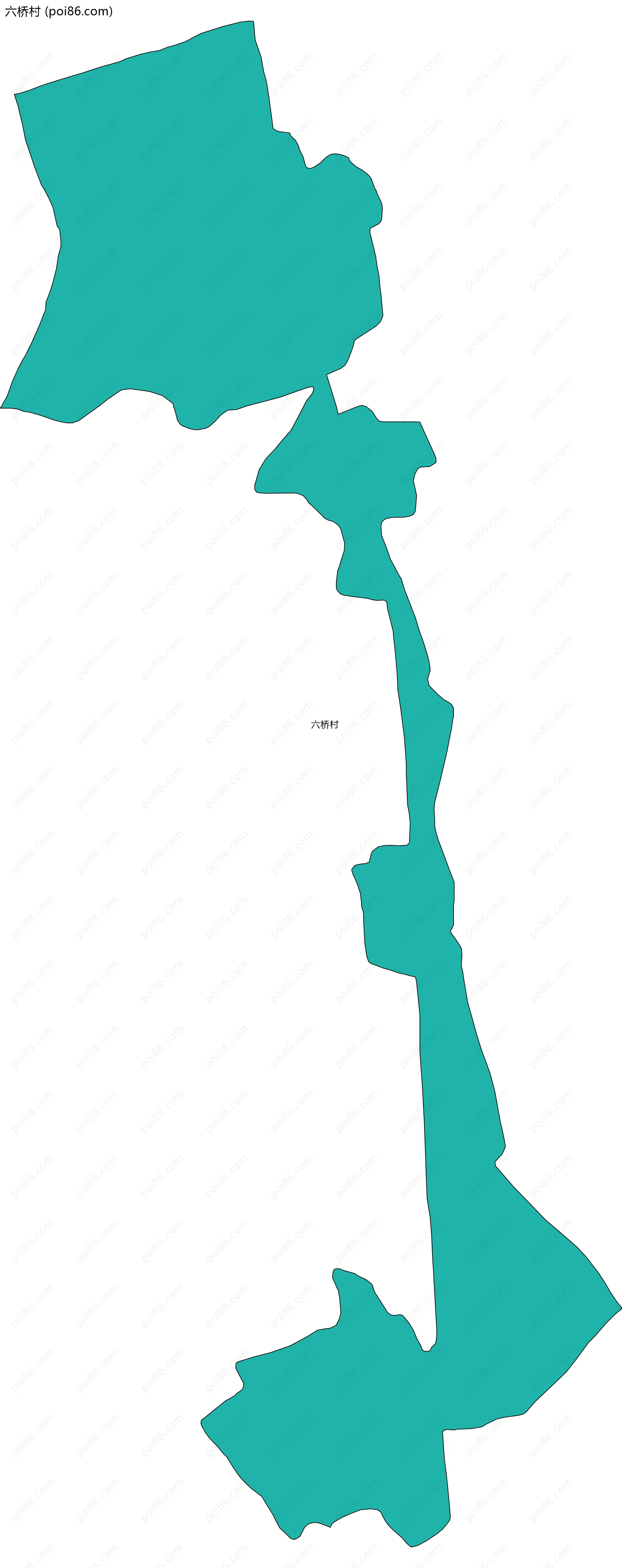 六桥村边界地图