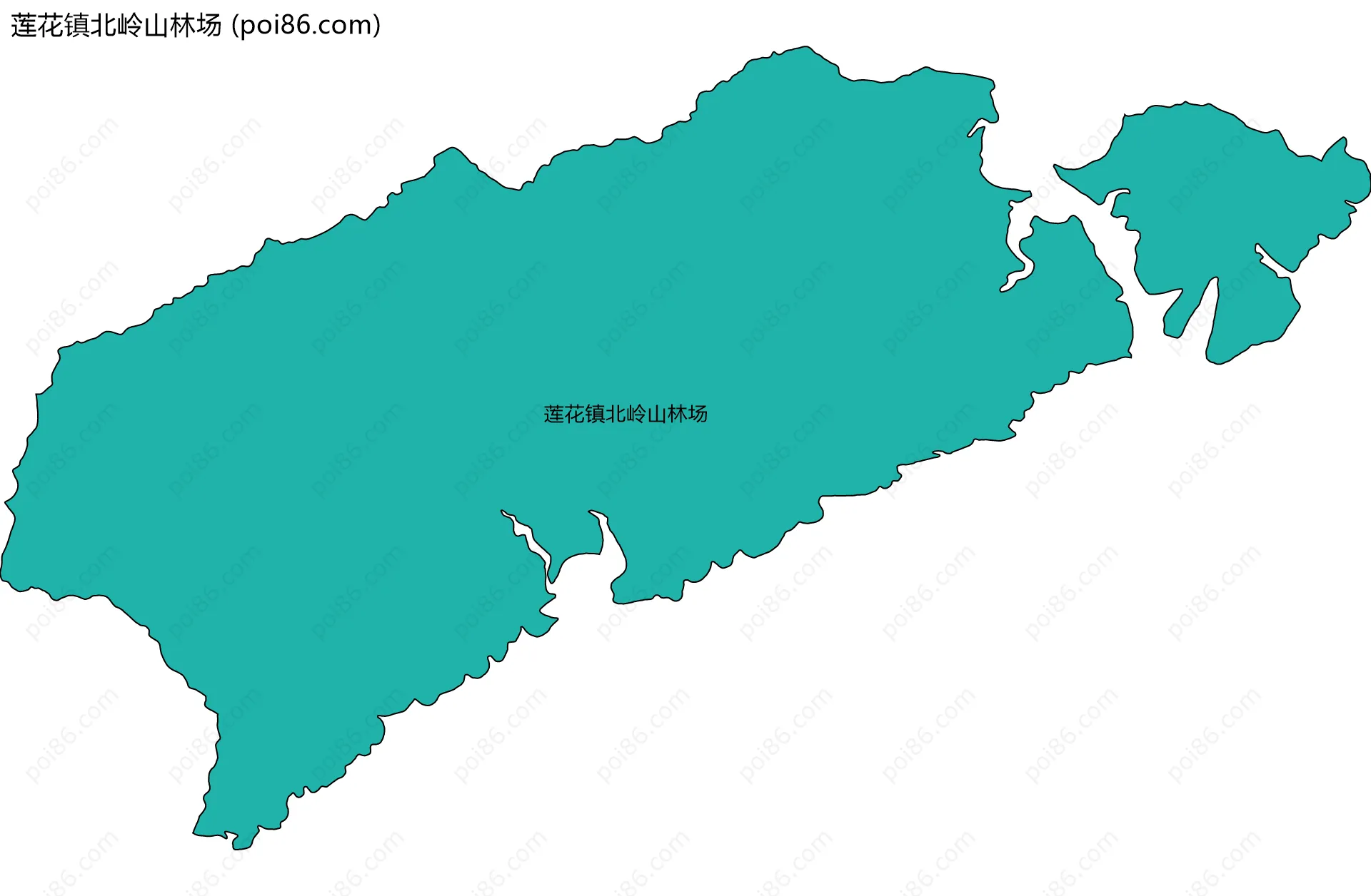莲花镇北岭山林场边界地图