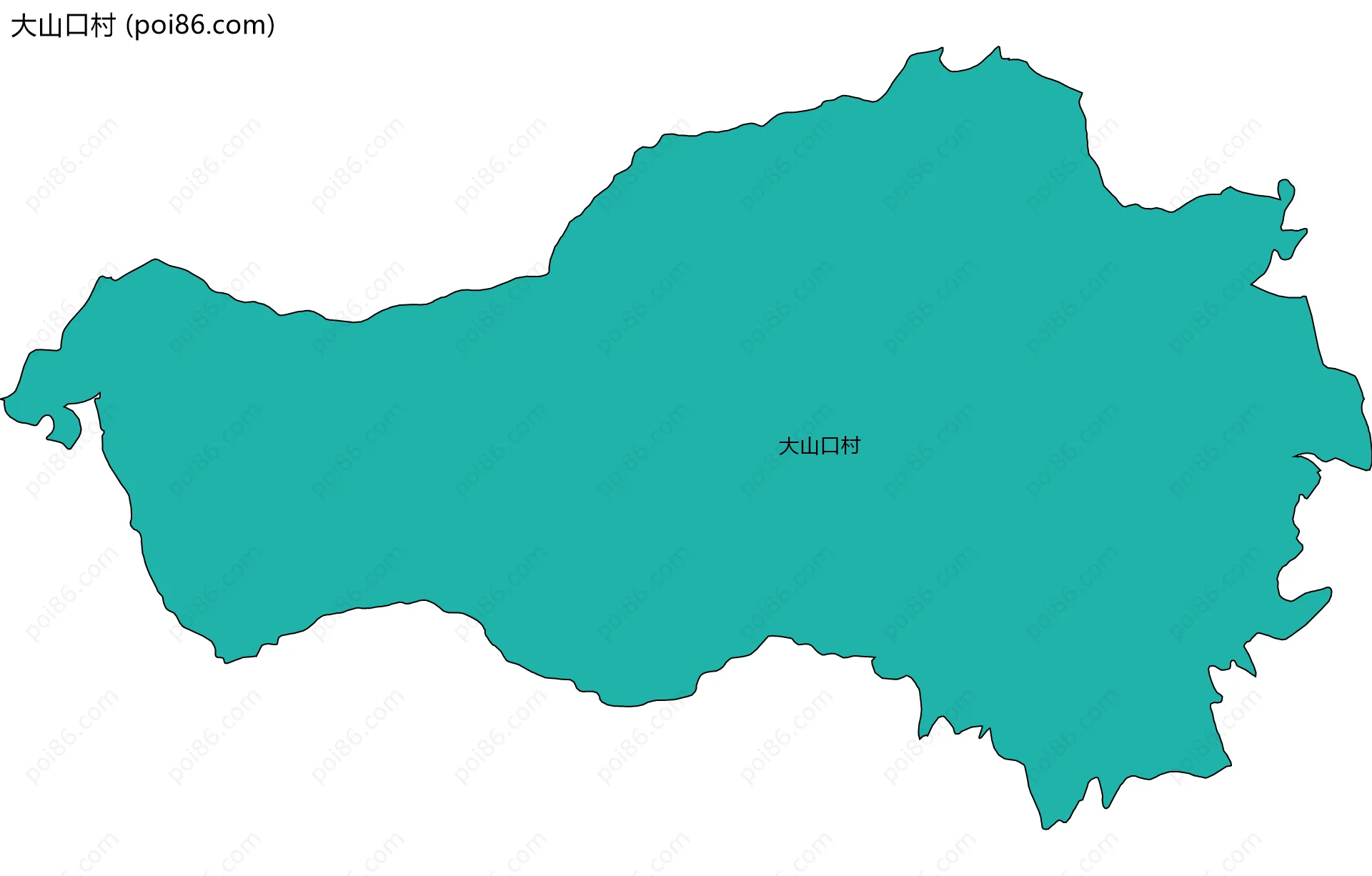 大山口村边界地图