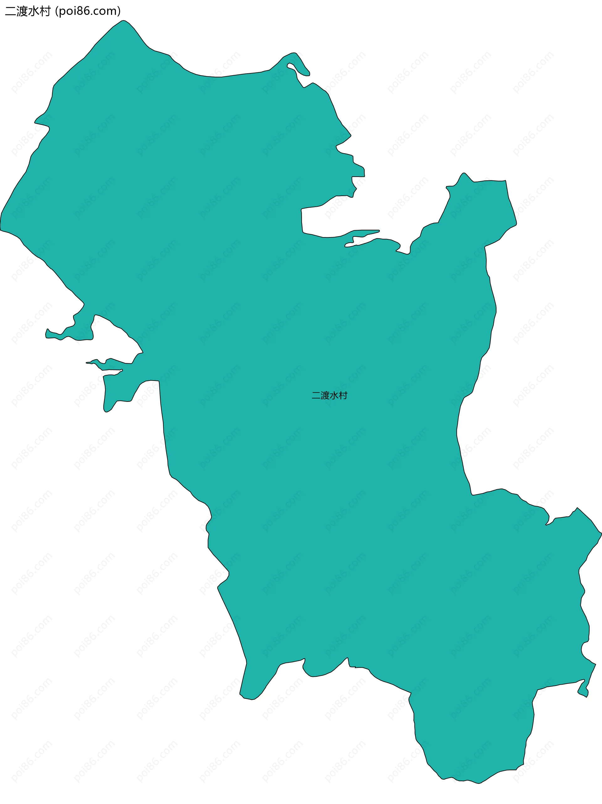 二渡水村边界地图