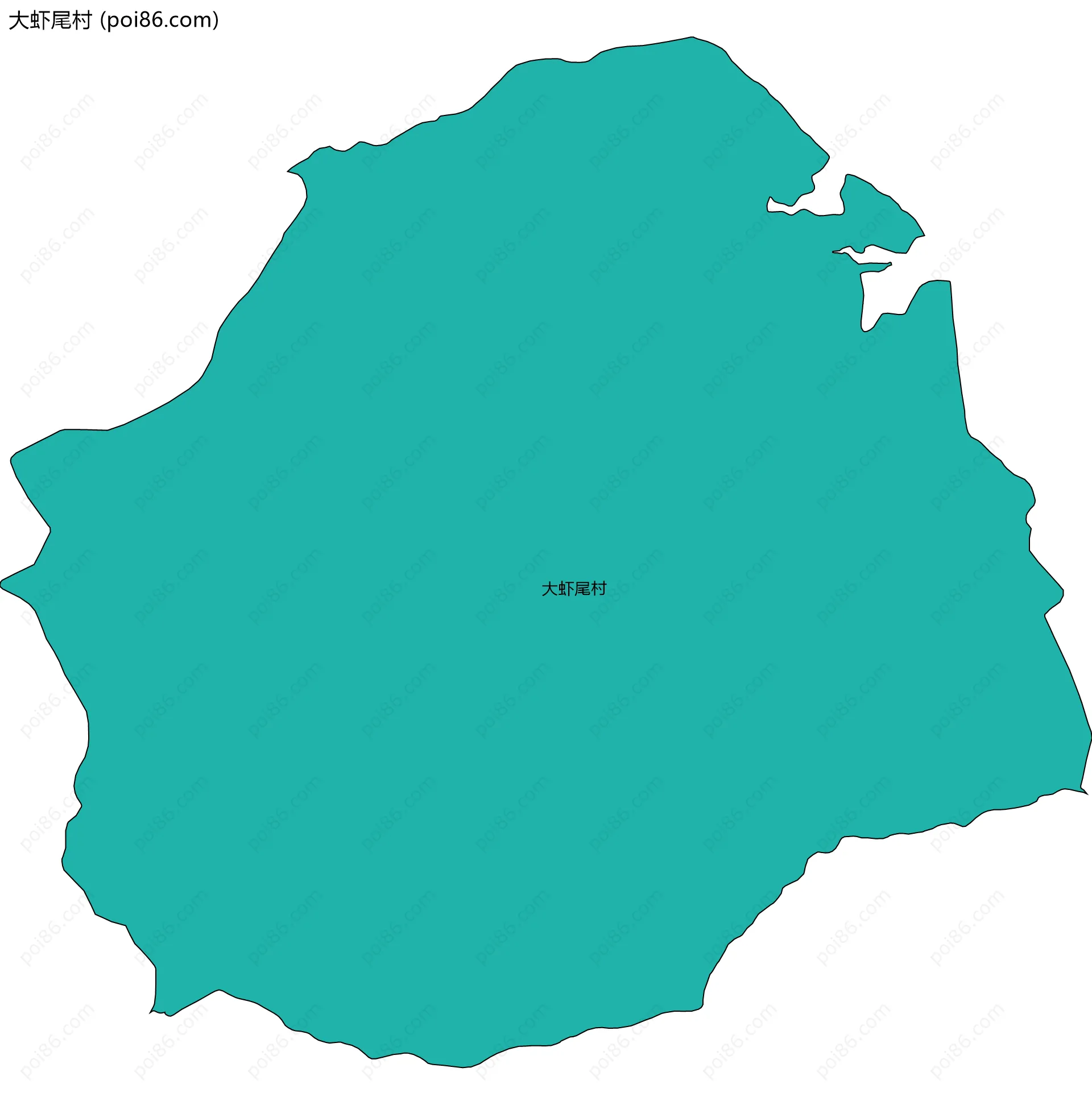 大虾尾村边界地图