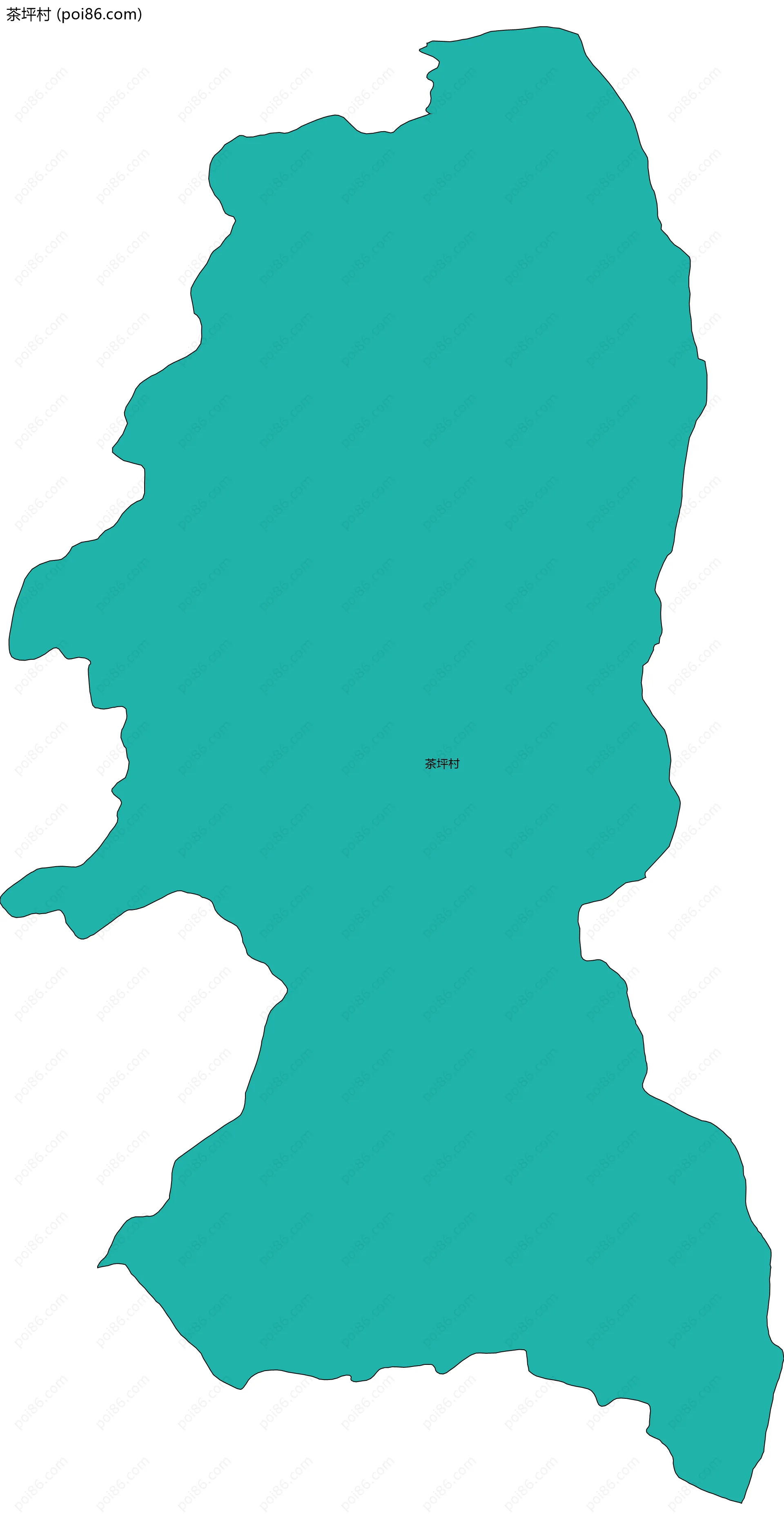 茶坪村边界地图