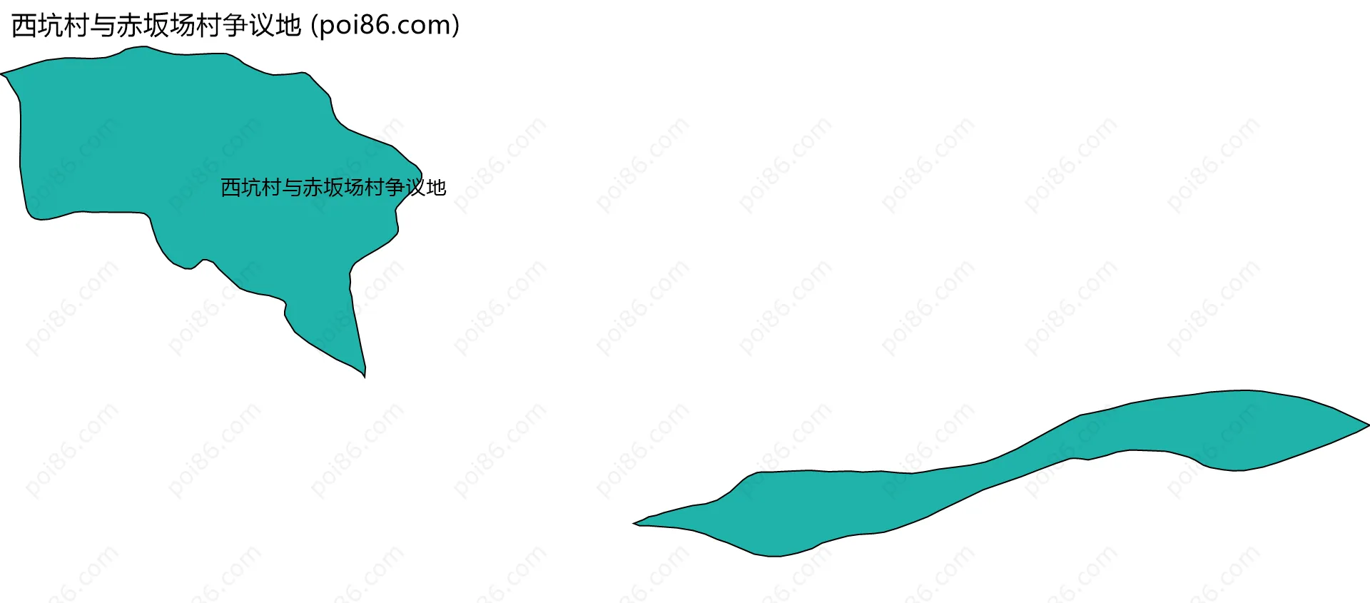 西坑村与赤坂场村争议地边界地图