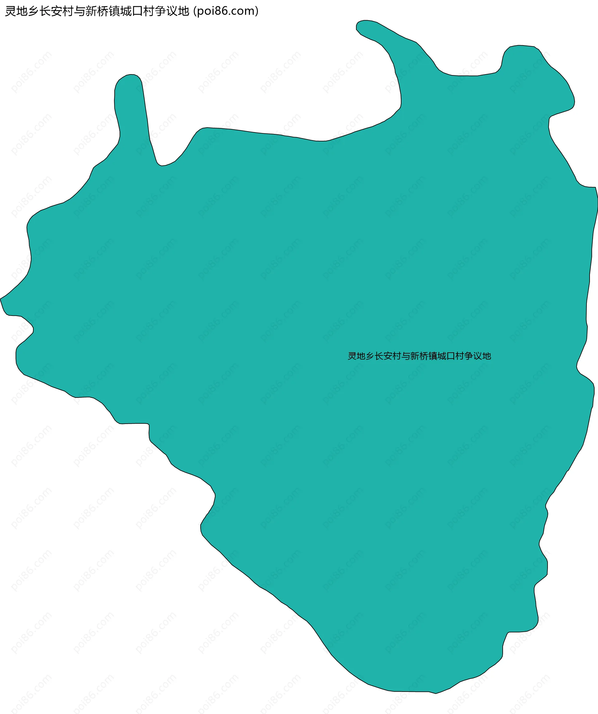 灵地乡长安村与新桥镇城口村争议地边界地图