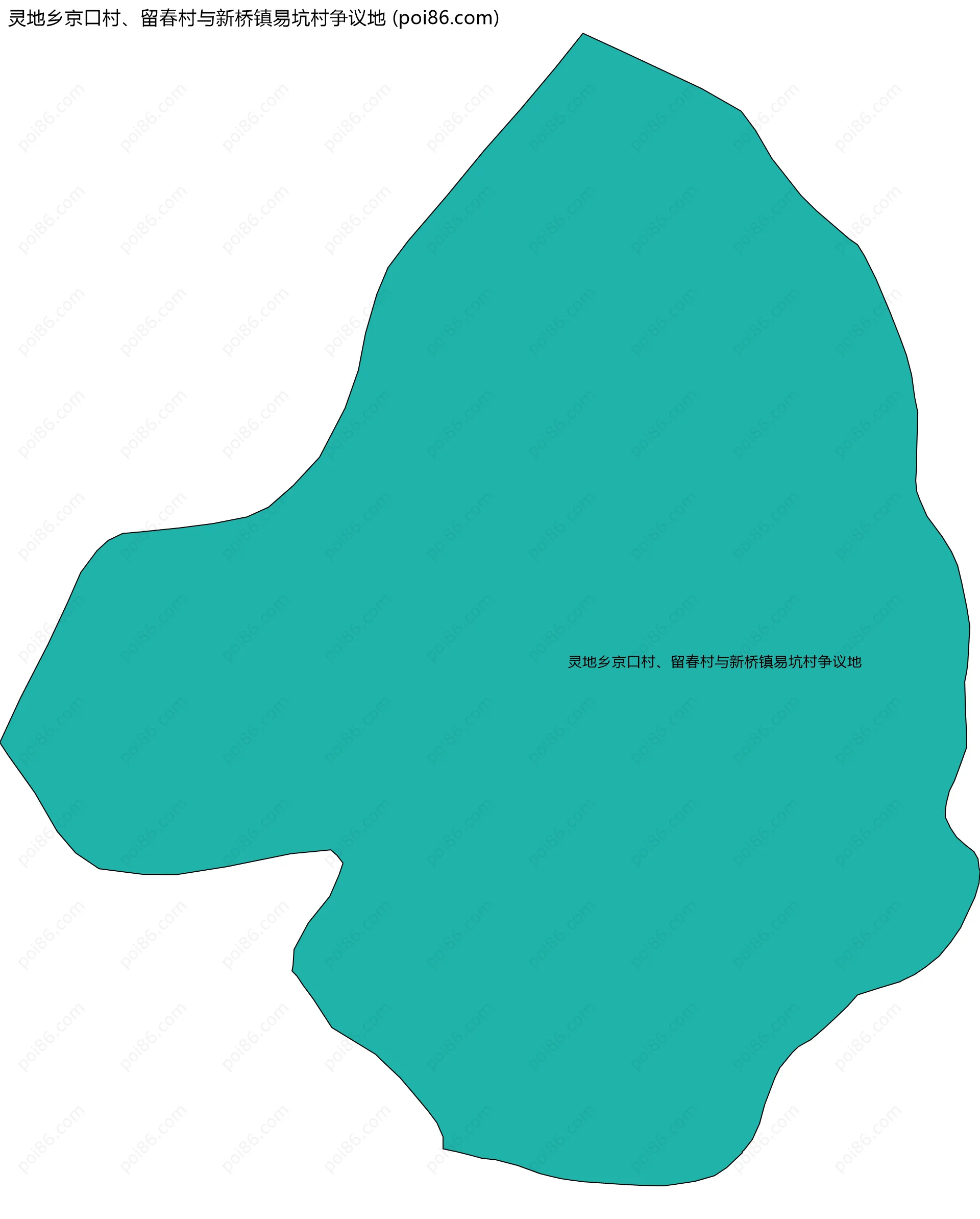 灵地乡京口村、留春村与新桥镇易坑村争议地边界地图