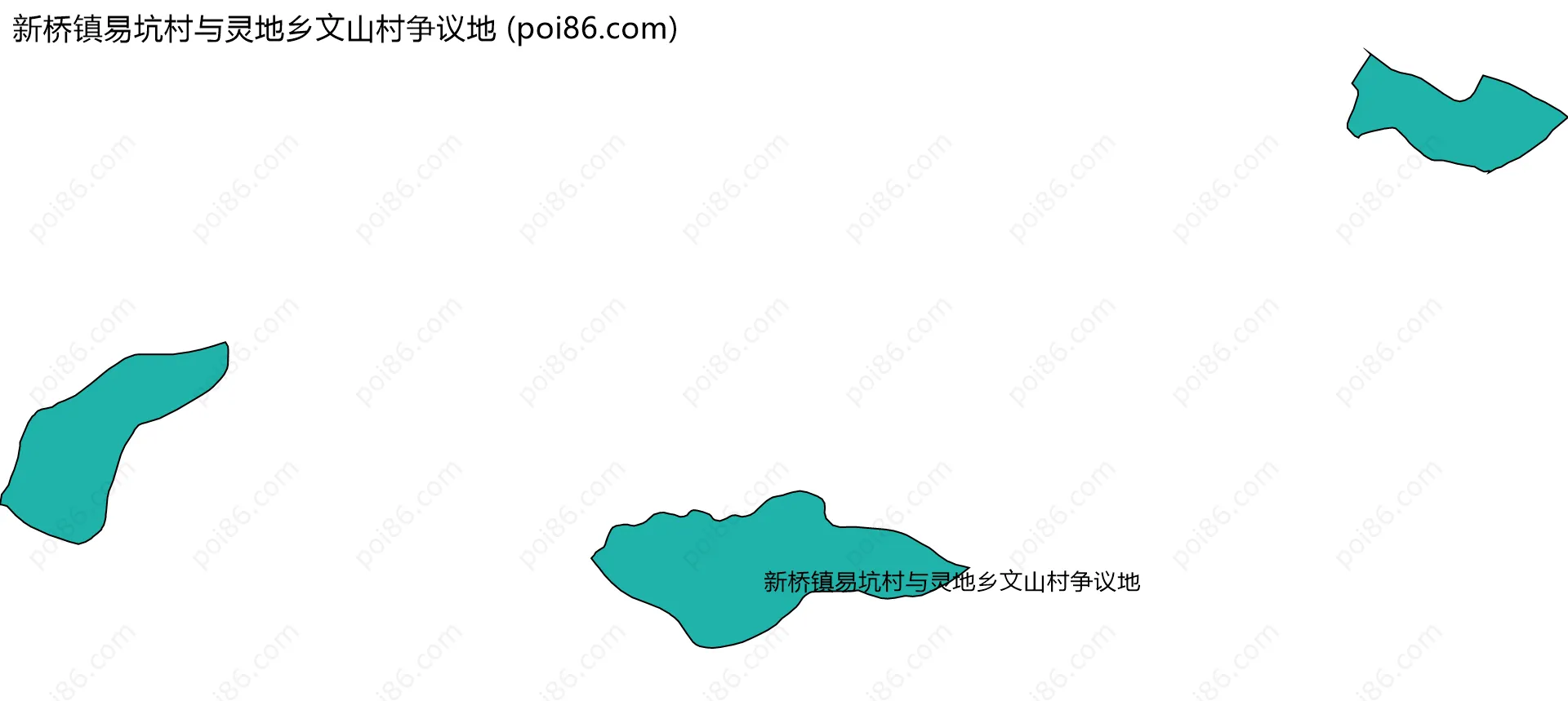 新桥镇易坑村与灵地乡文山村争议地边界地图