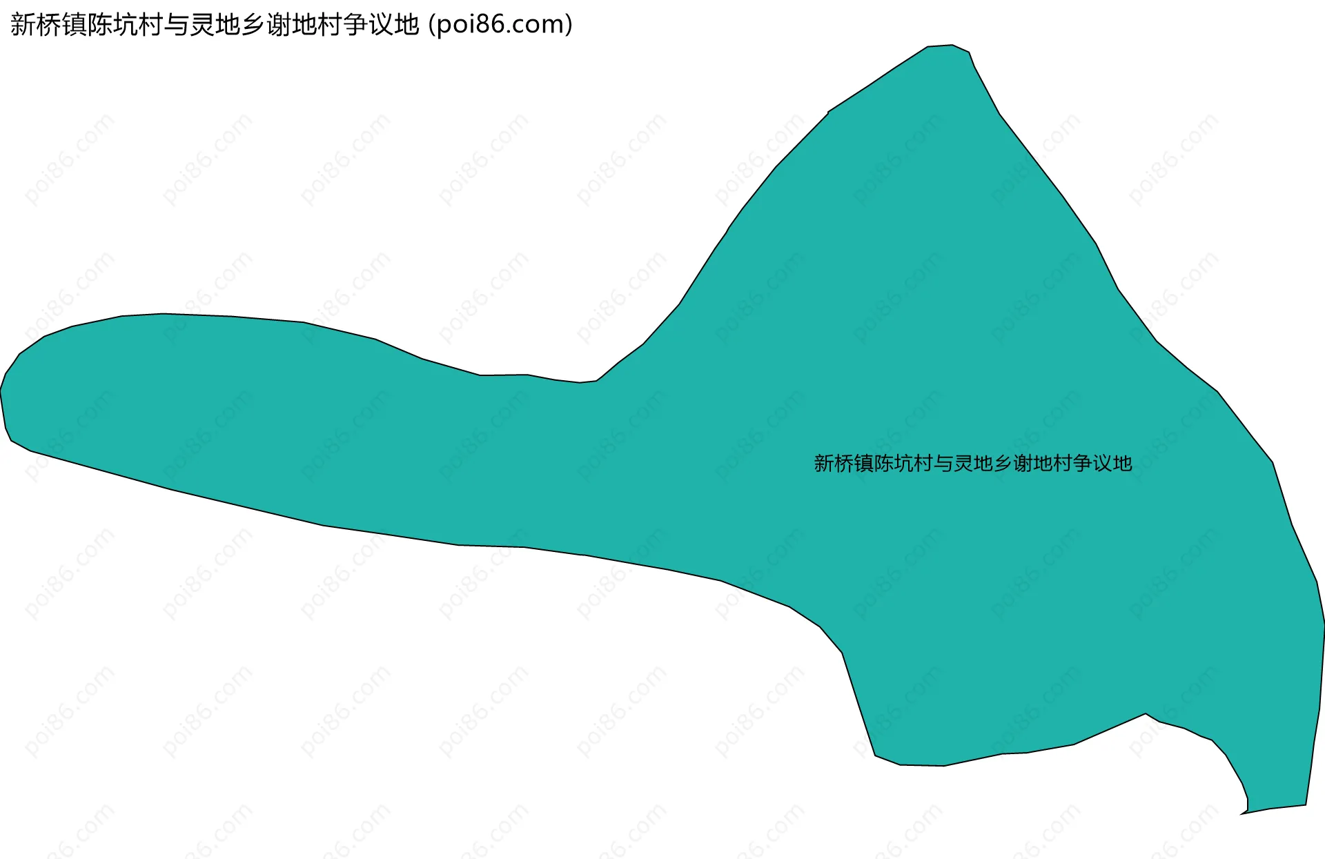 新桥镇陈坑村与灵地乡谢地村争议地边界地图