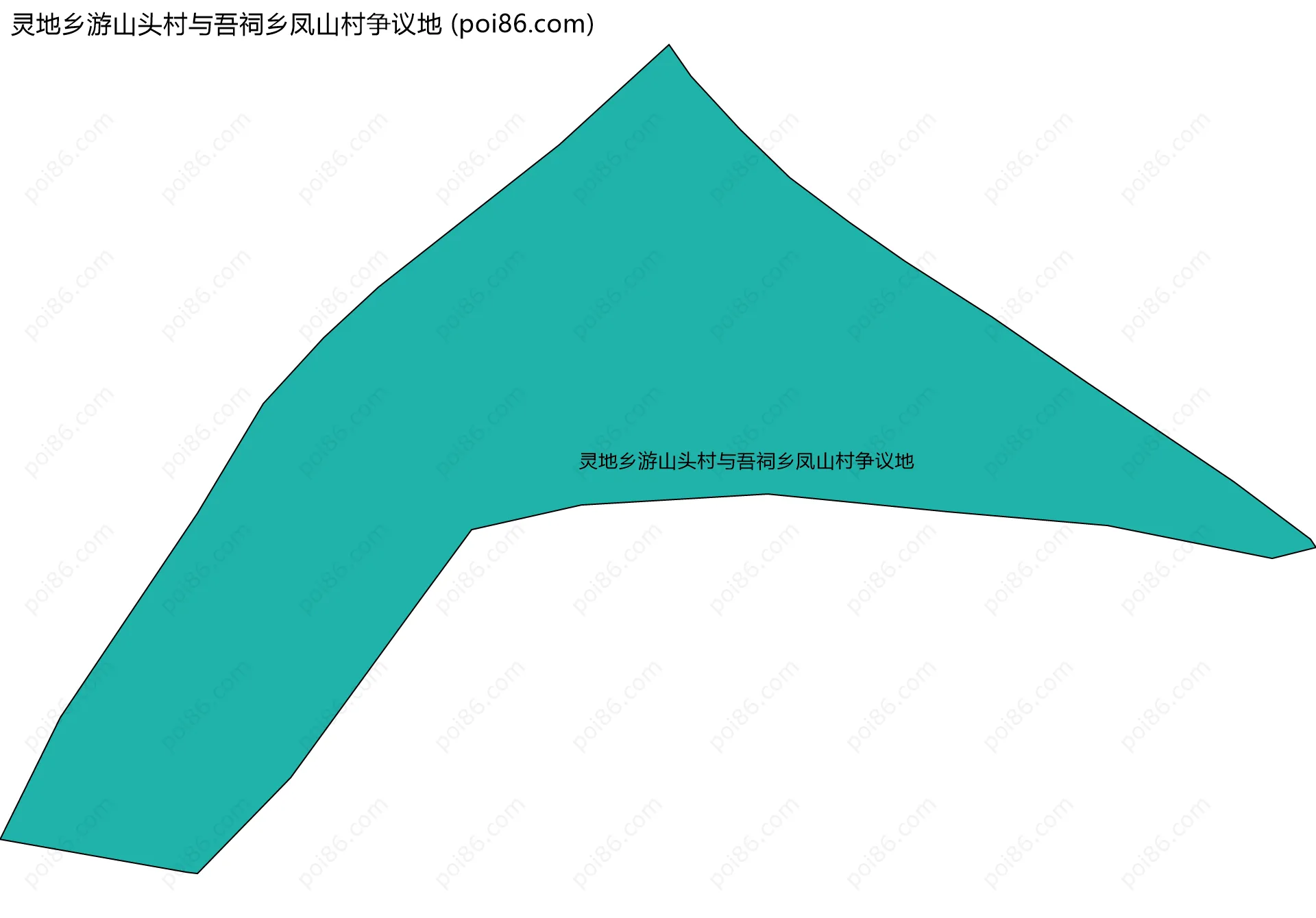 灵地乡游山头村与吾祠乡凤山村争议地边界地图