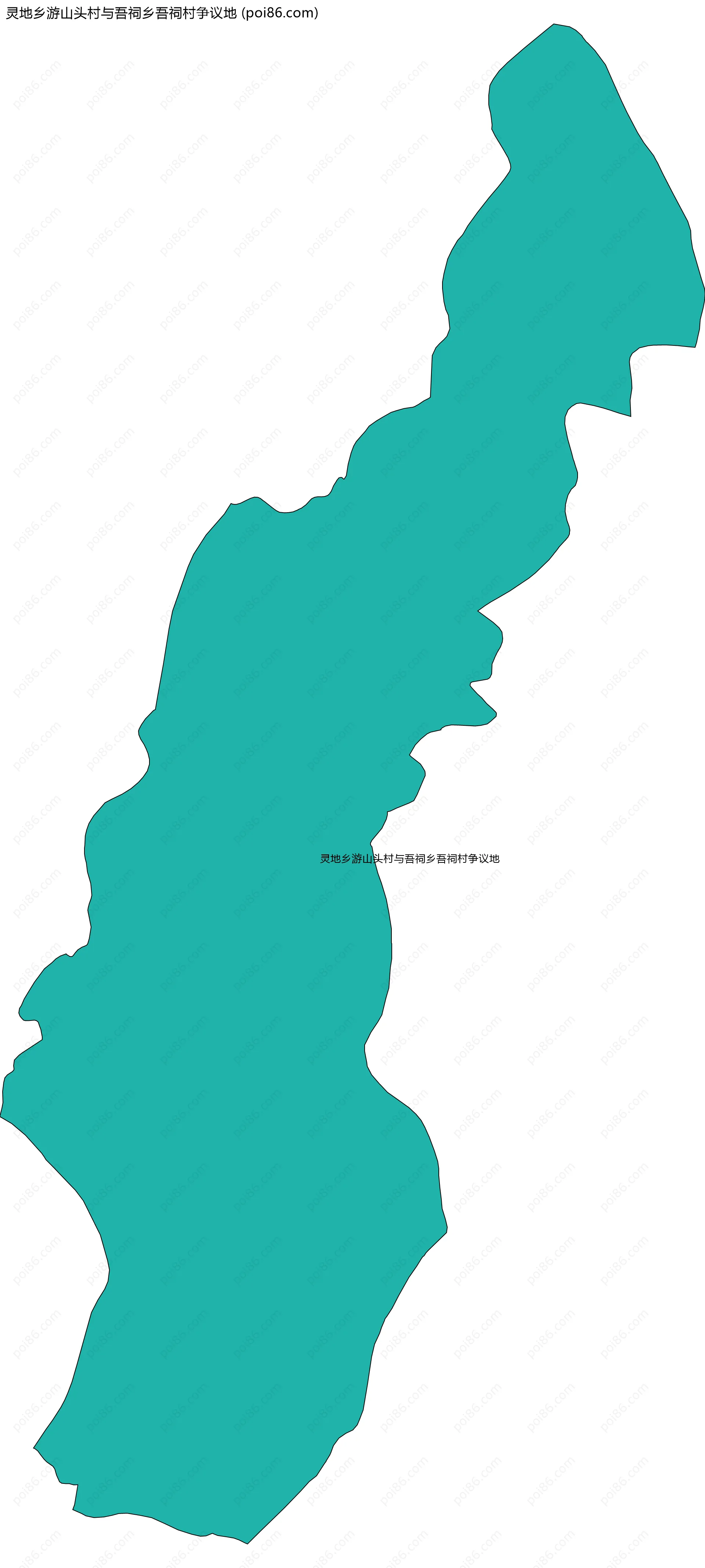 灵地乡游山头村与吾祠乡吾祠村争议地边界地图