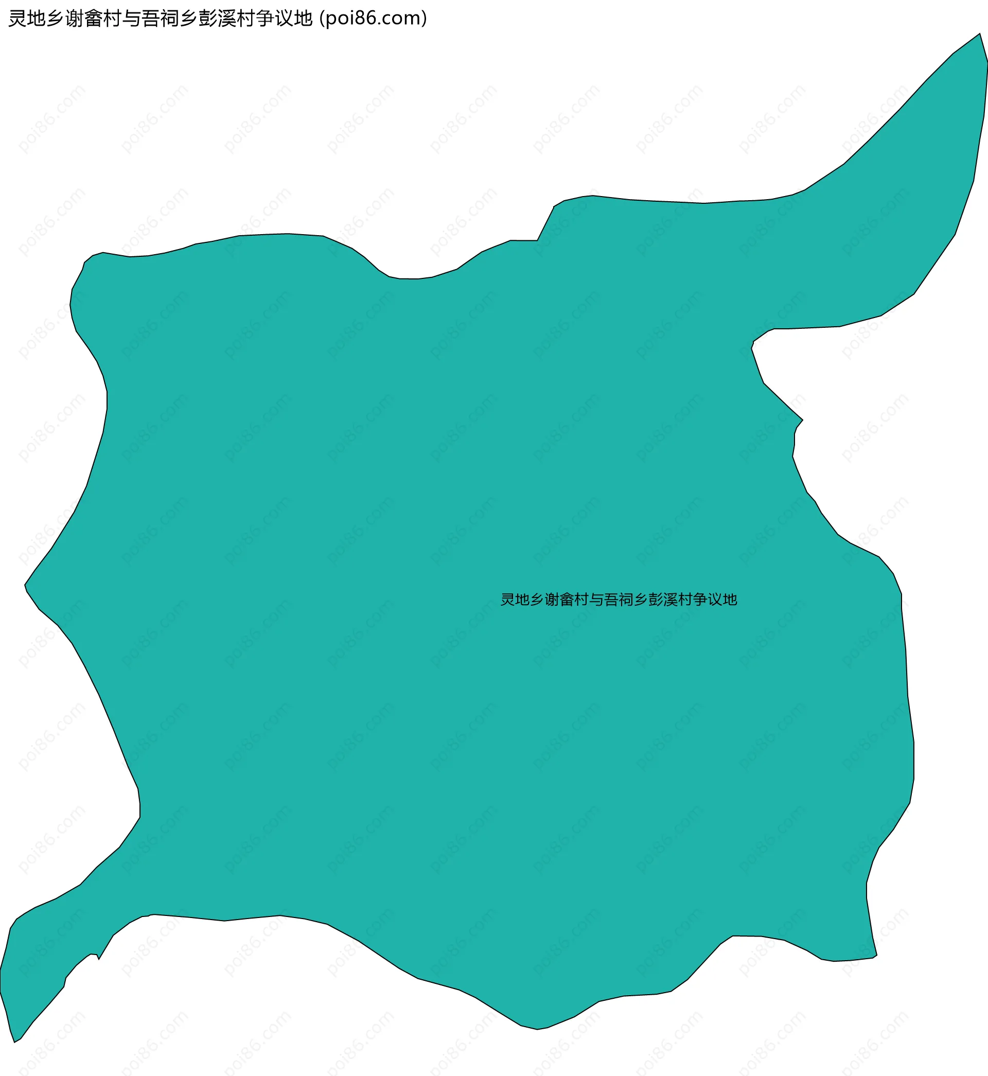 灵地乡谢畲村与吾祠乡彭溪村争议地边界地图