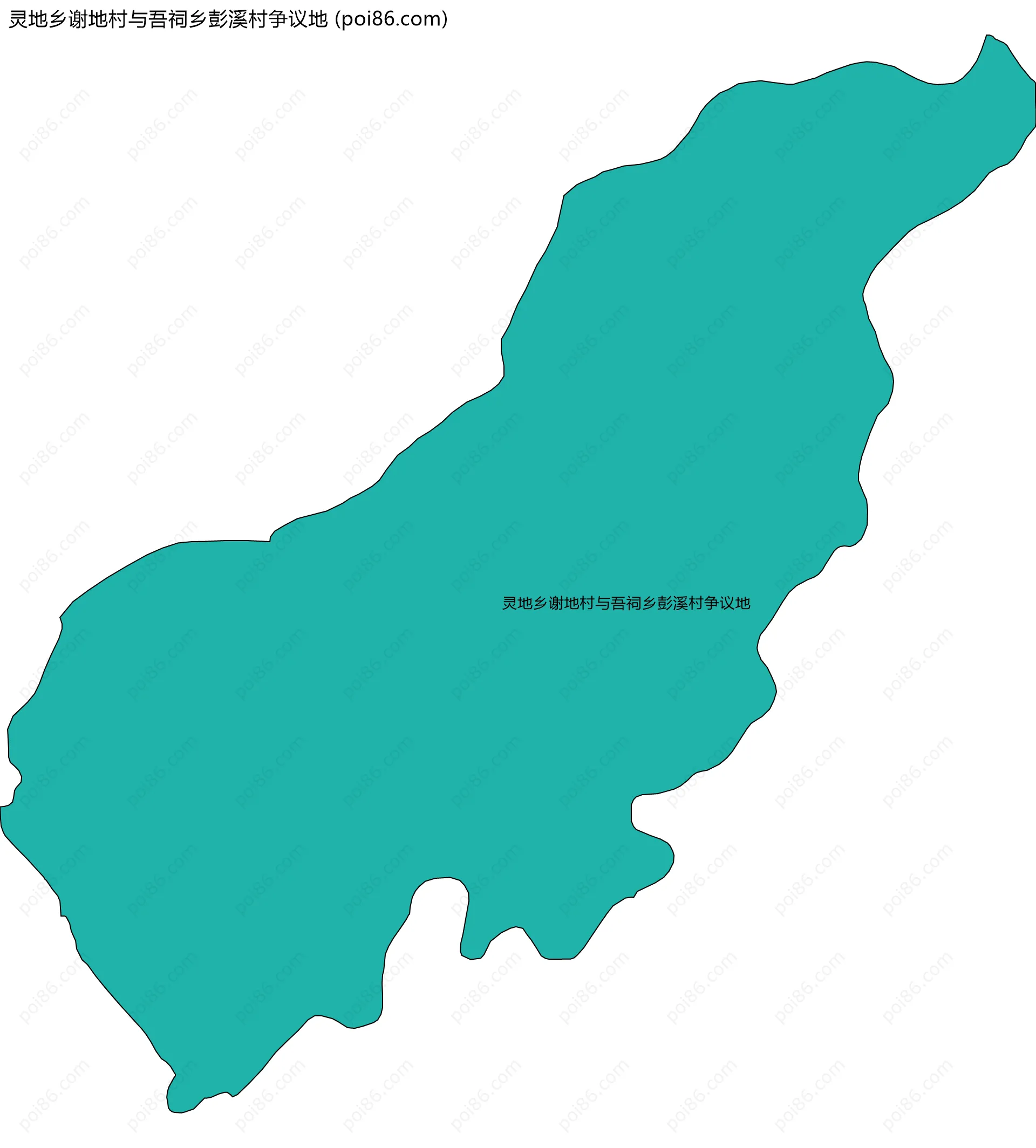 灵地乡谢地村与吾祠乡彭溪村争议地边界地图