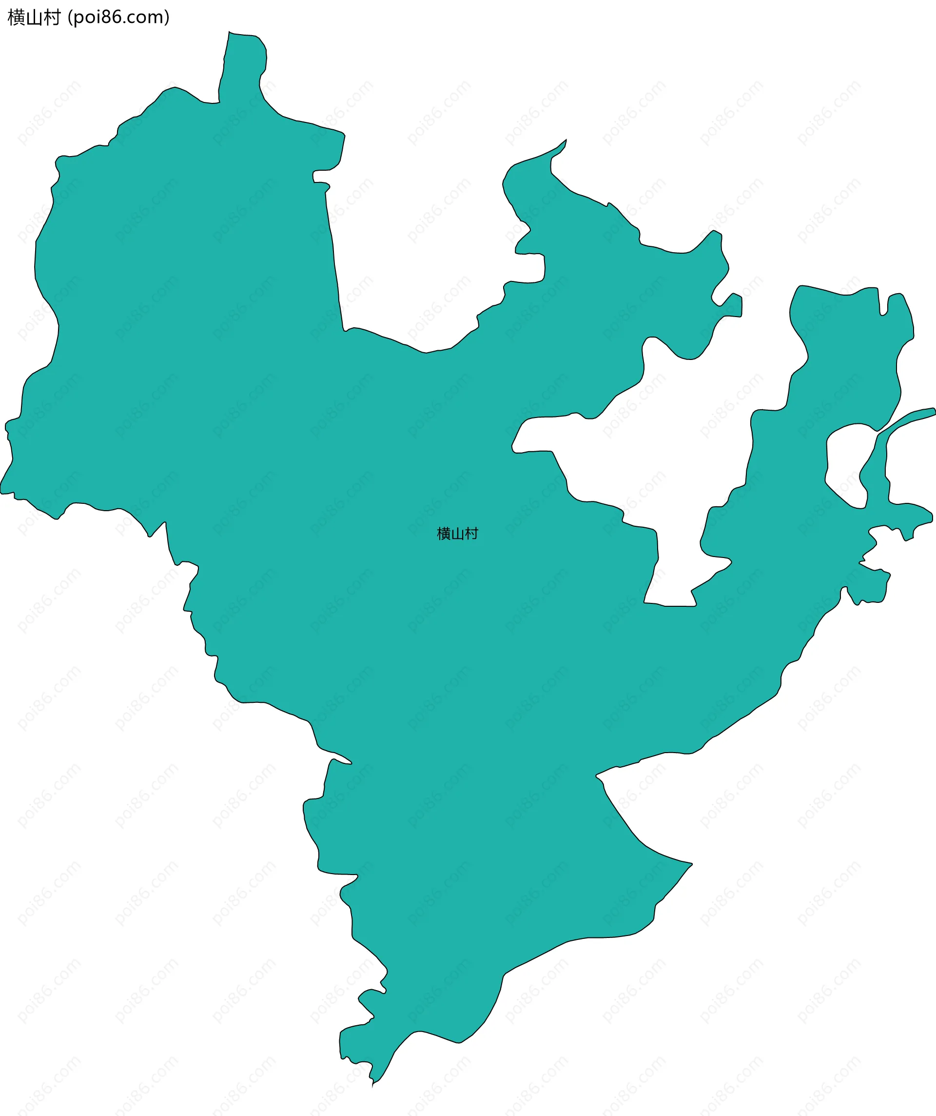 横山村边界地图