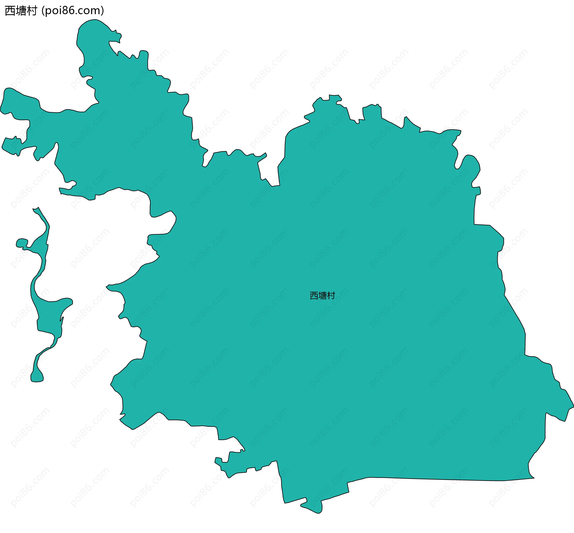 西塘村边界地图