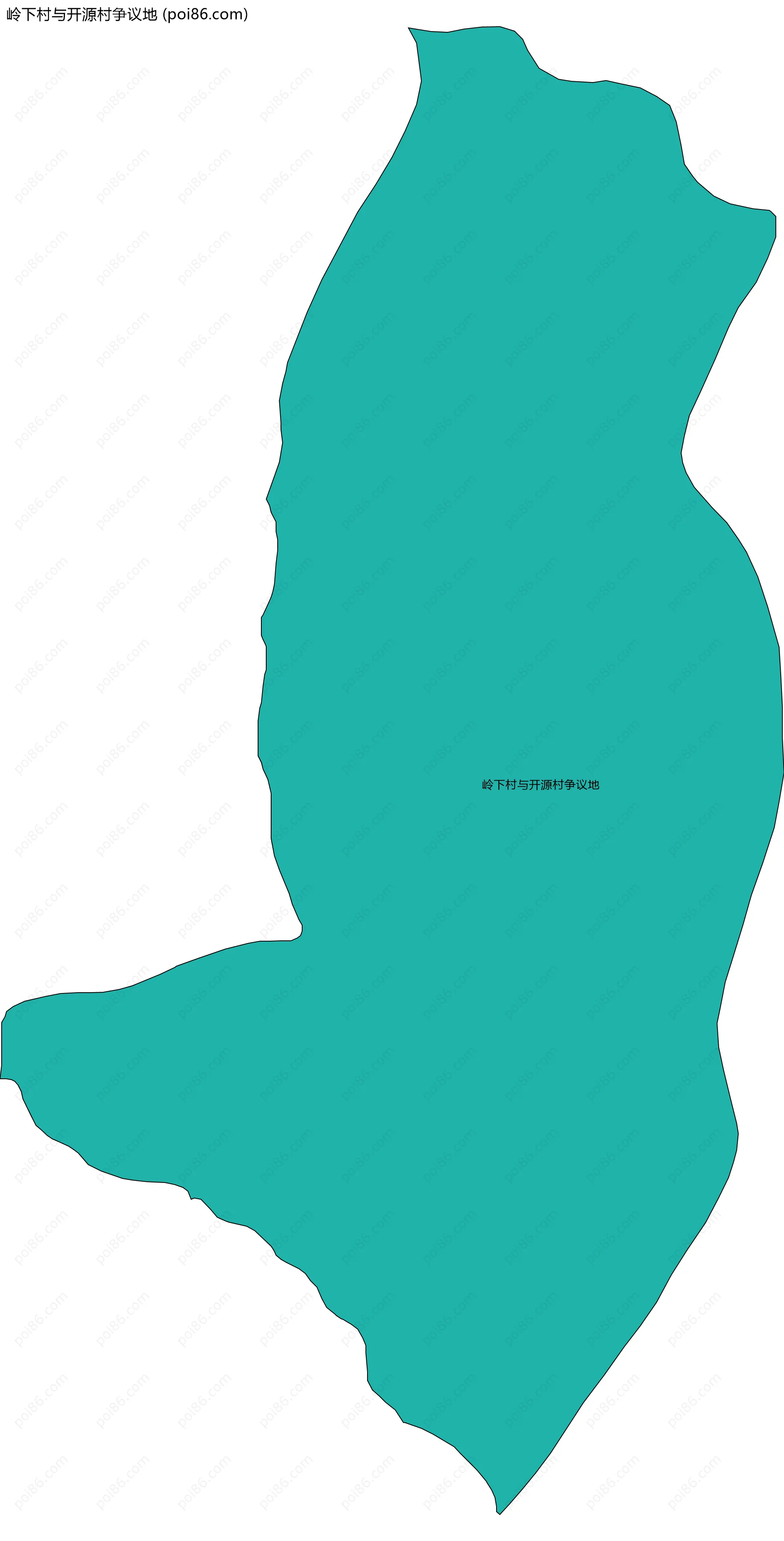 岭下村与开源村争议地边界地图