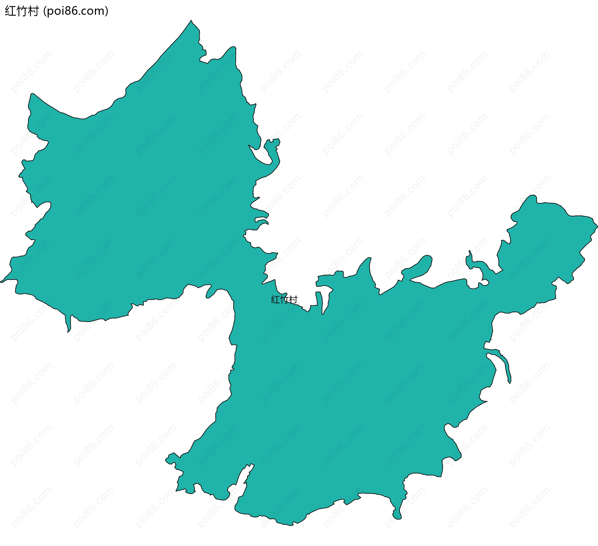红竹村边界地图
