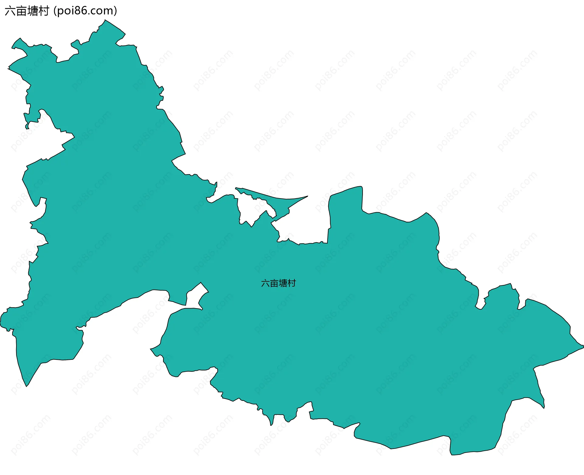 六亩塘村边界地图