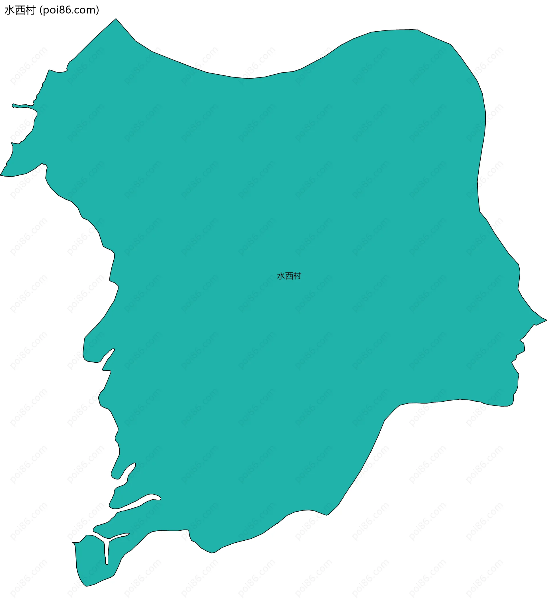 水西村边界地图