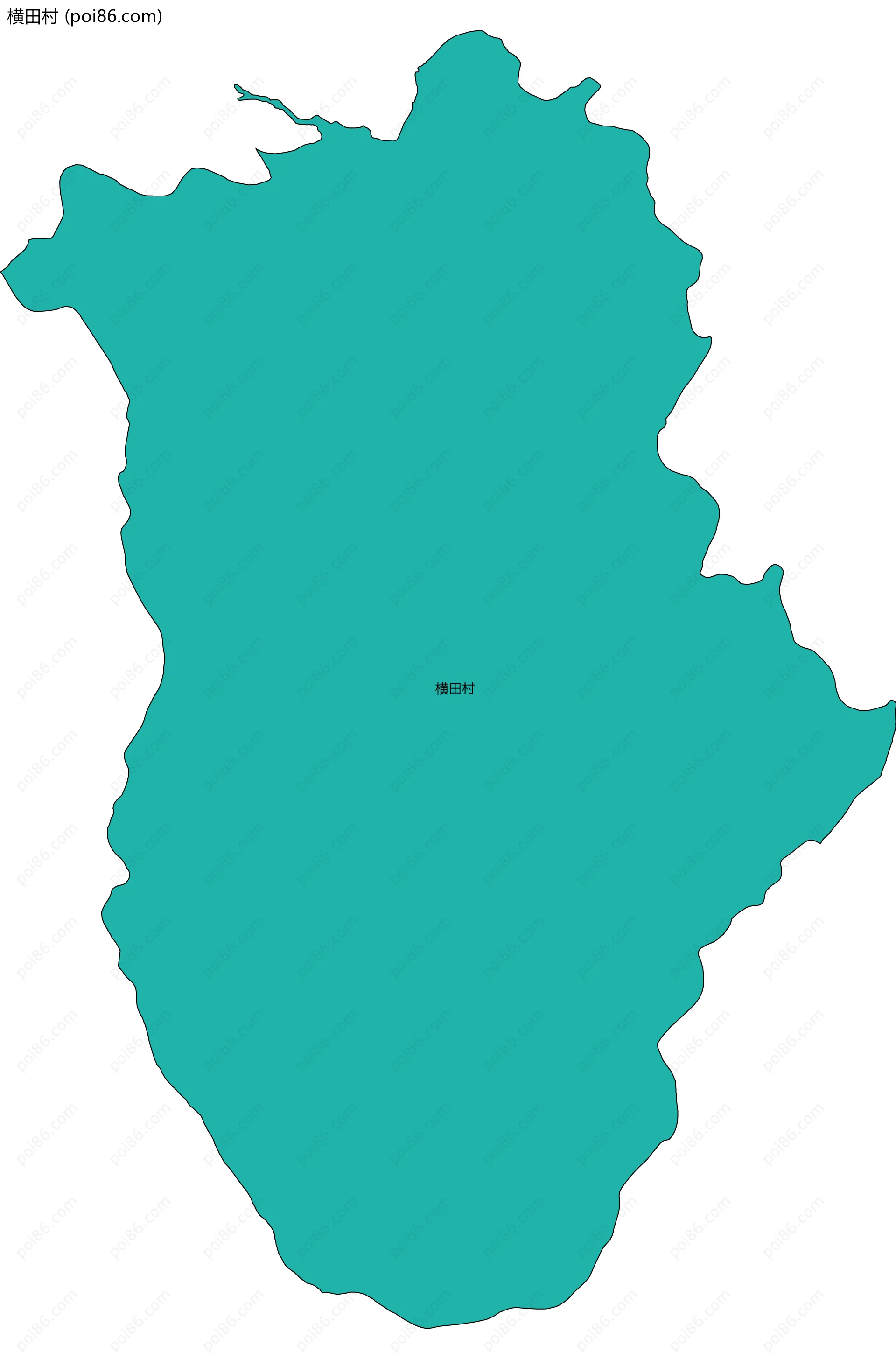 横田村边界地图