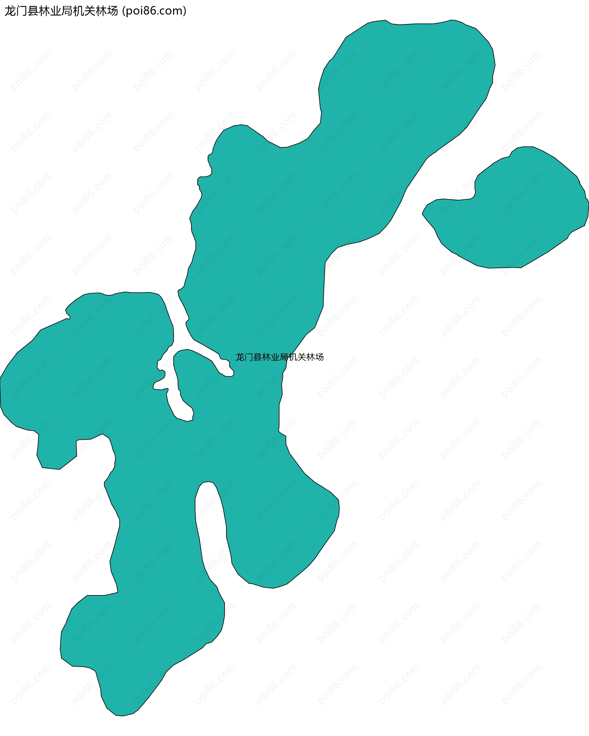 龙门县林业局机关林场边界地图