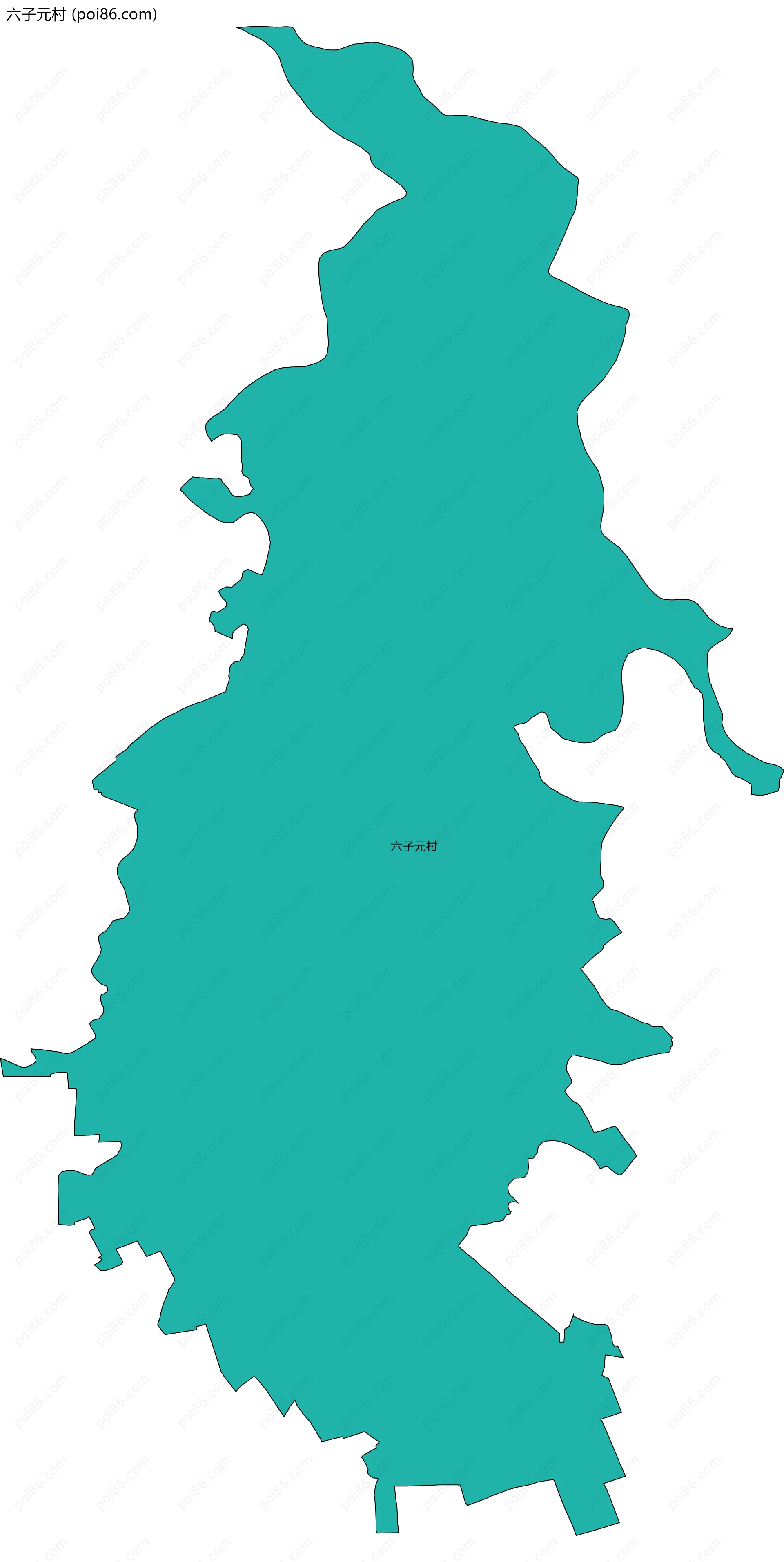 六子元村边界地图