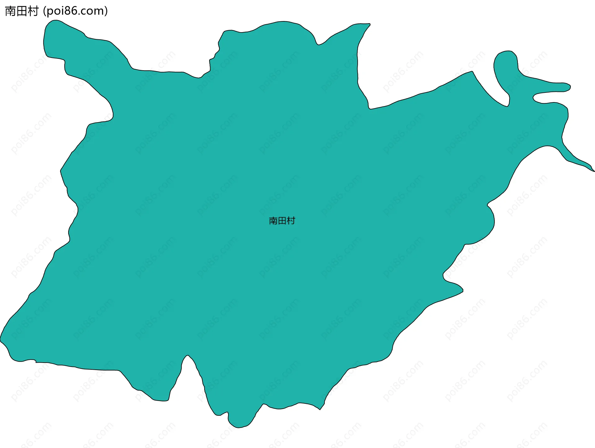 南田村边界地图