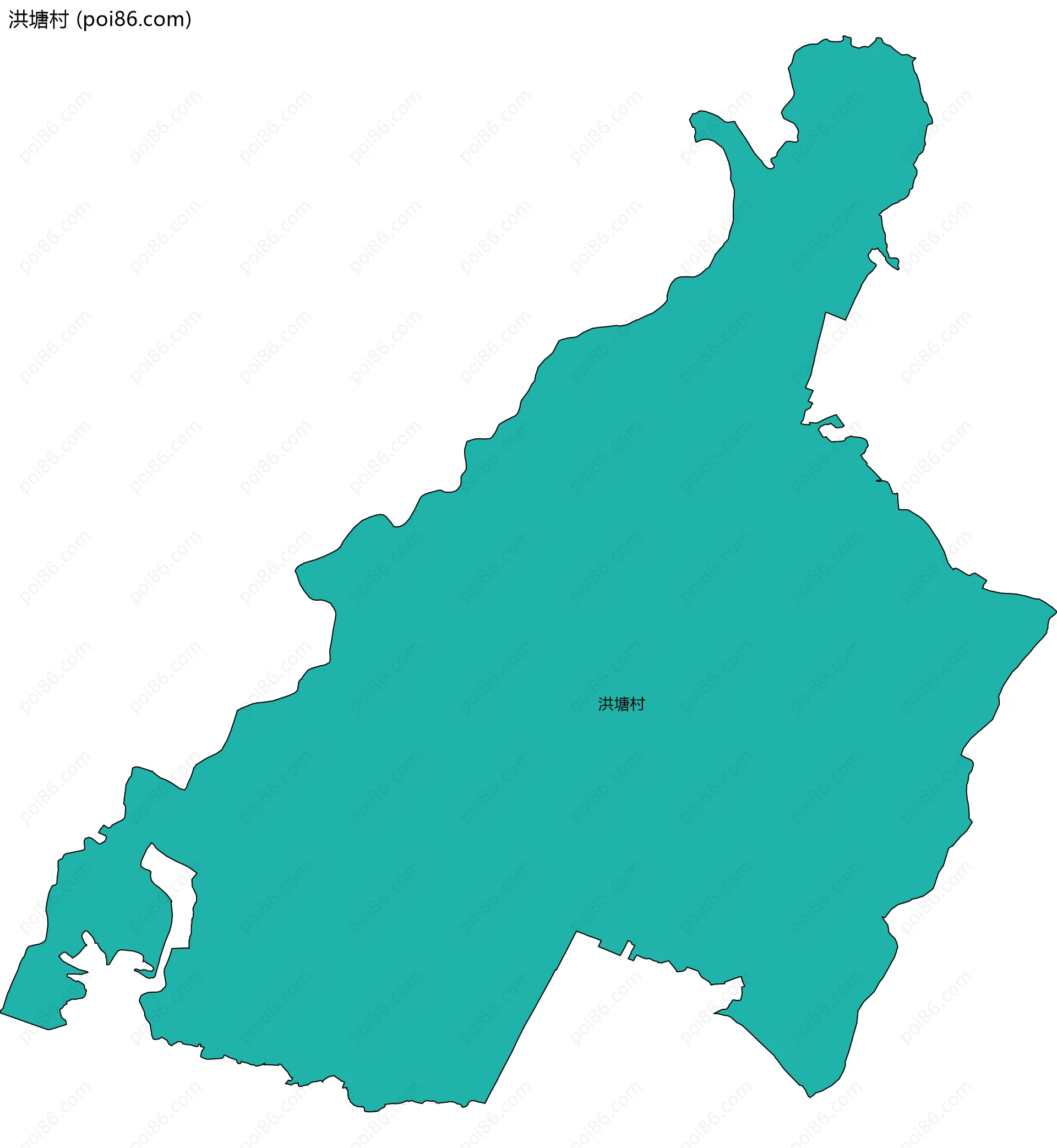 洪塘村边界地图