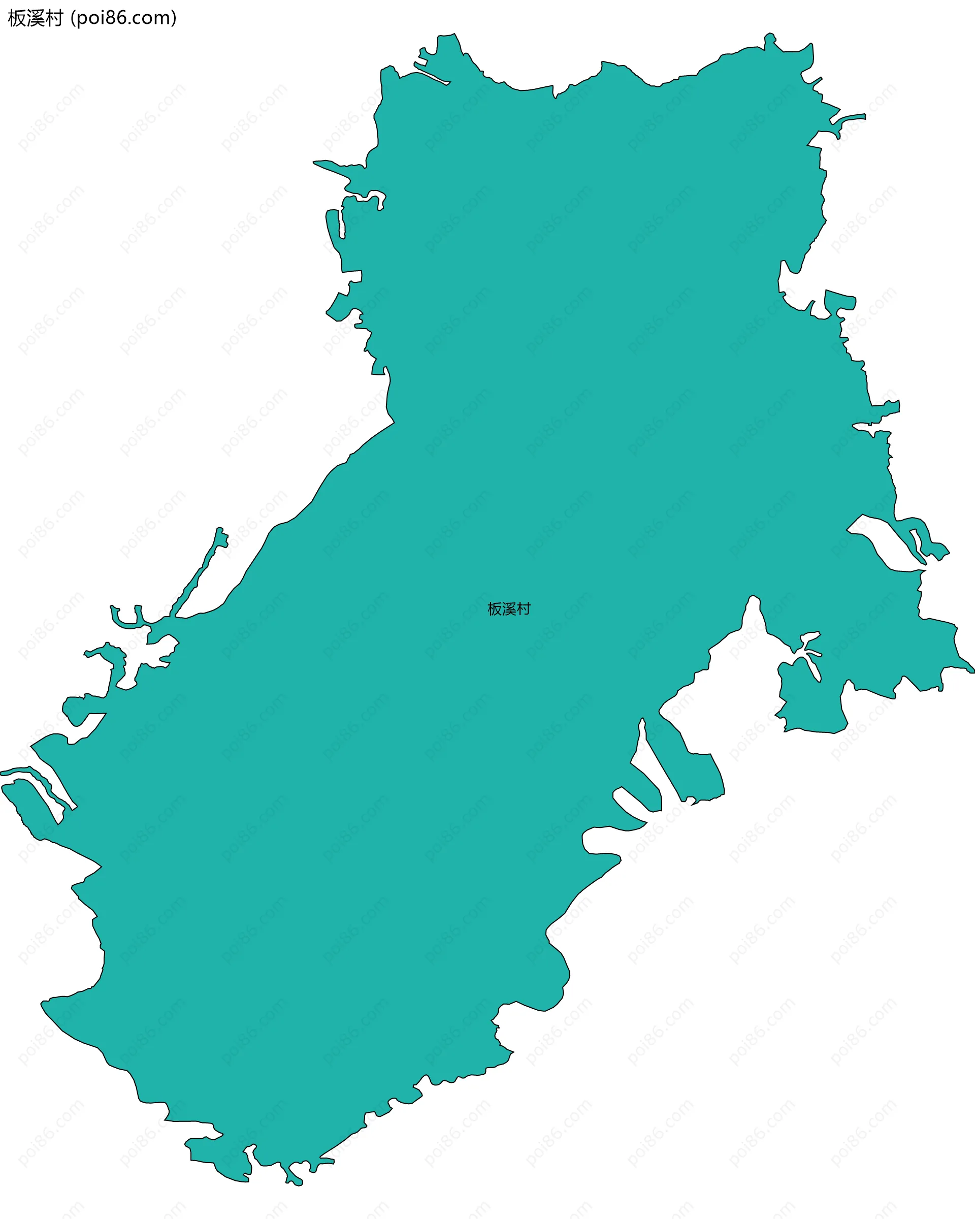 板溪村边界地图