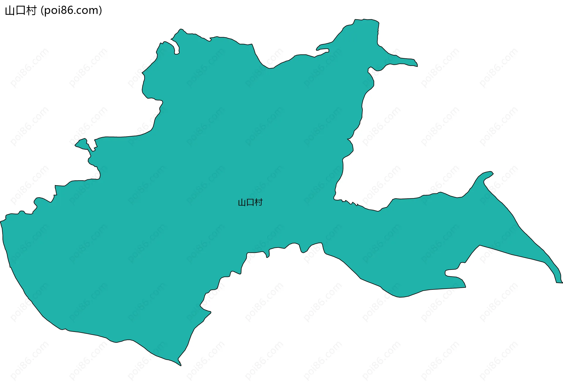 山口村边界地图