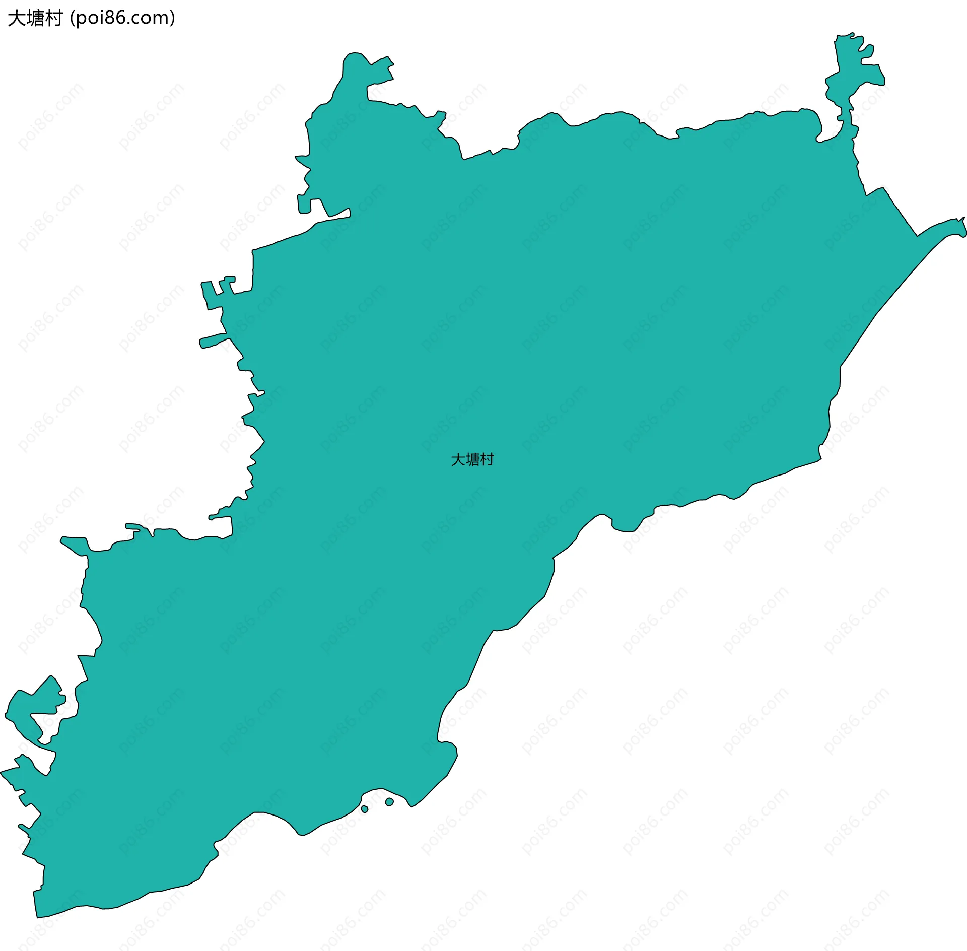 大塘村边界地图