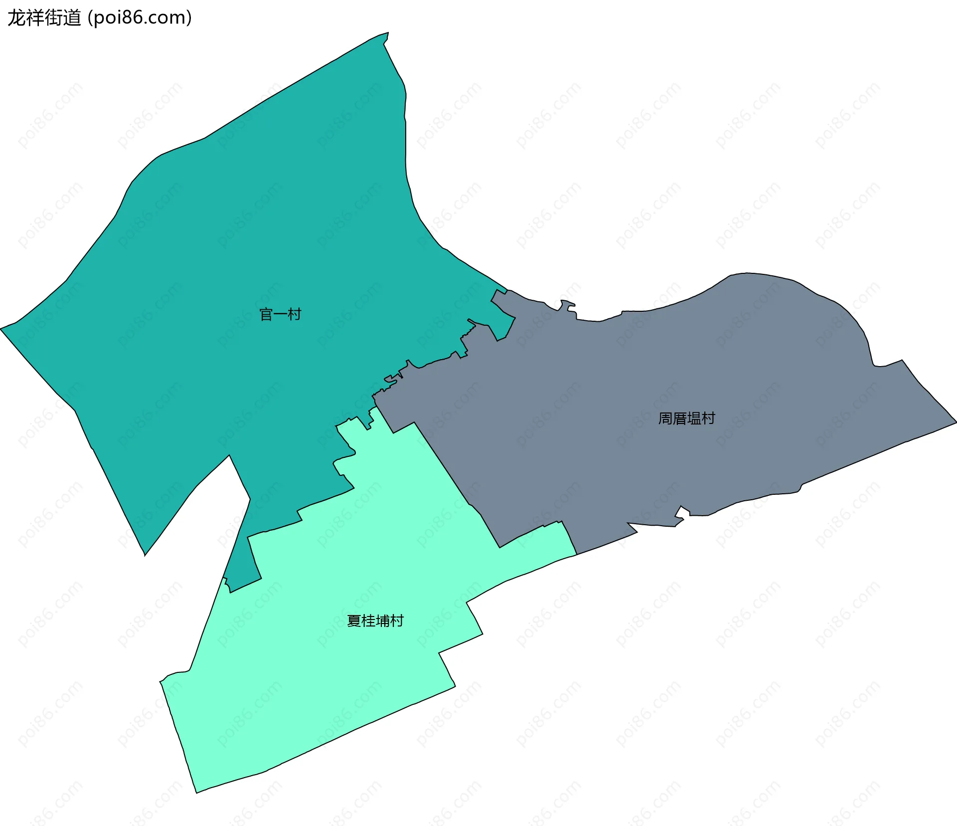 龙祥街道边界地图(五级行政区划)
