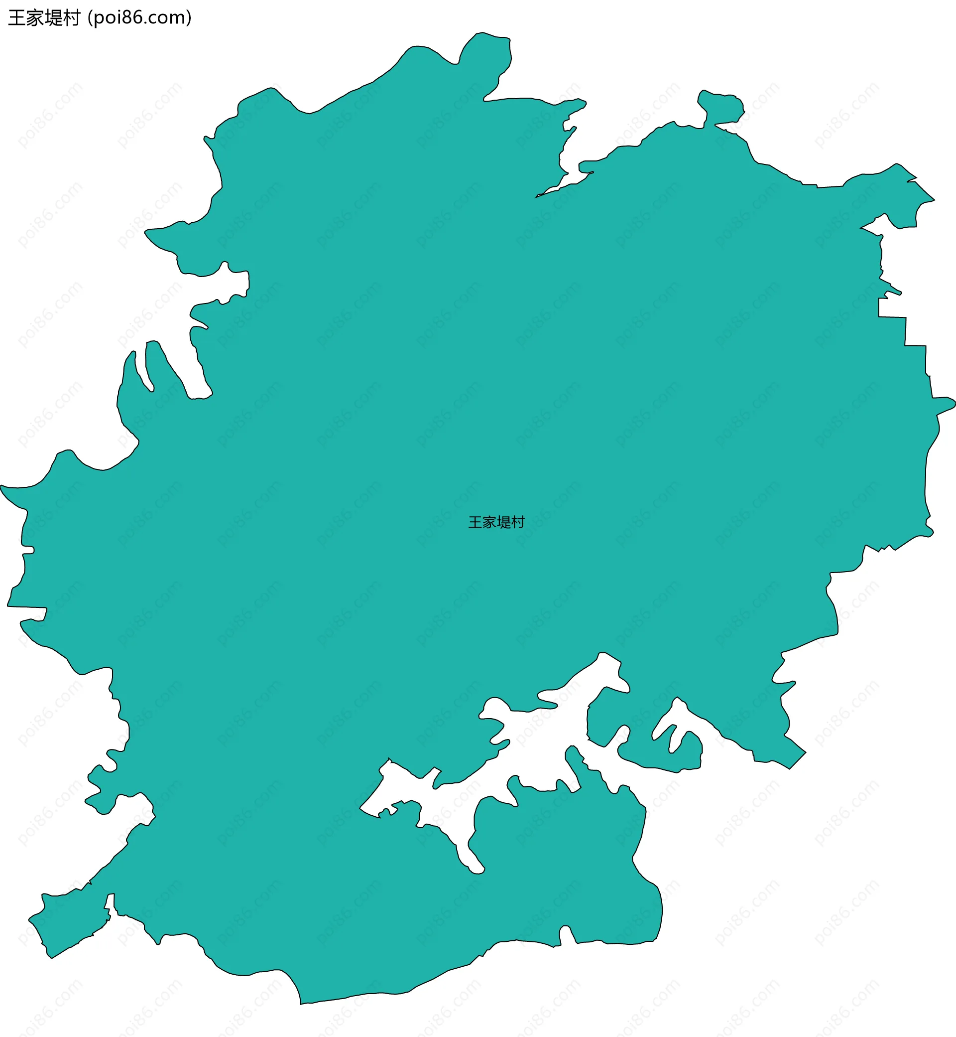 王家堤村边界地图