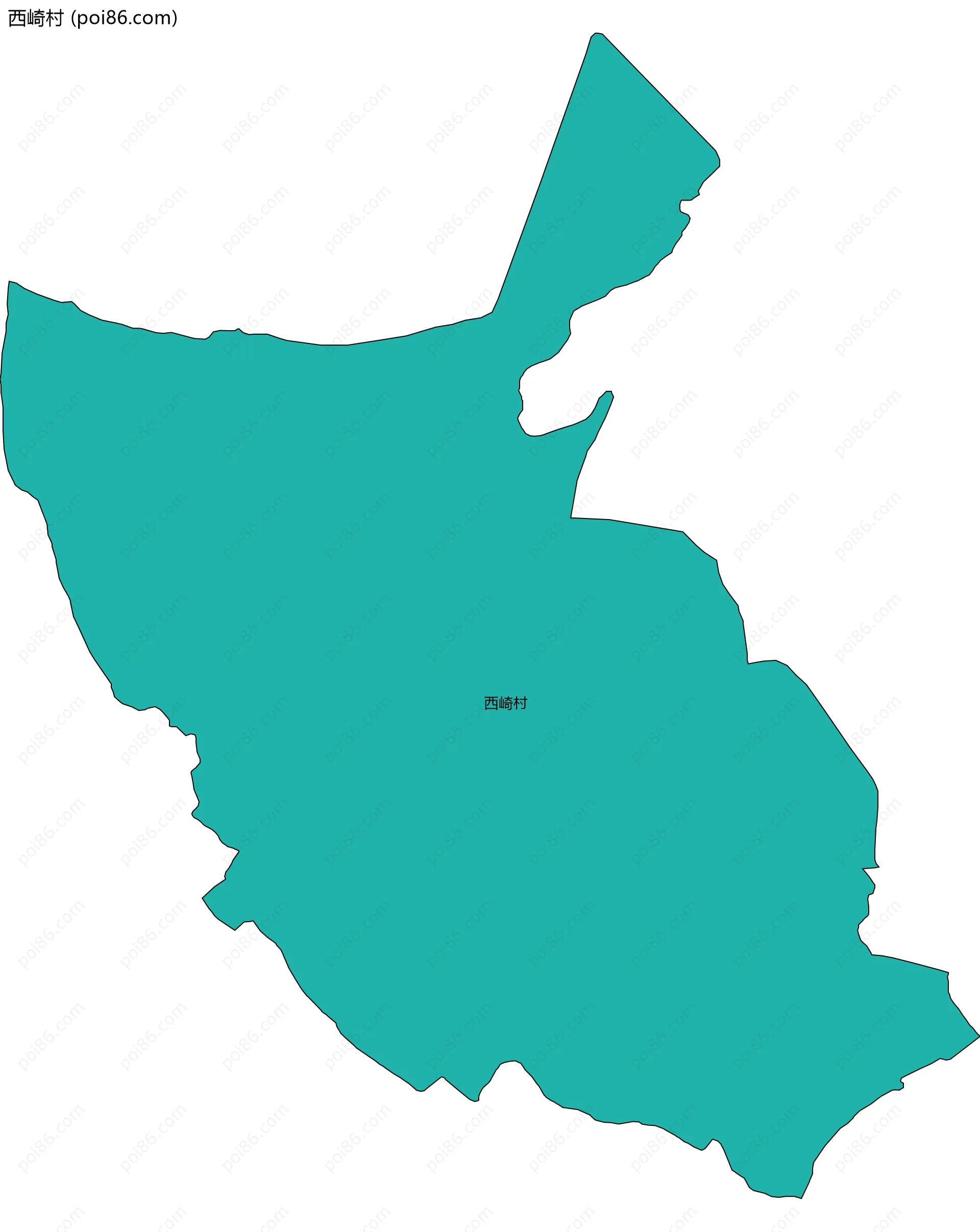西崎村边界地图