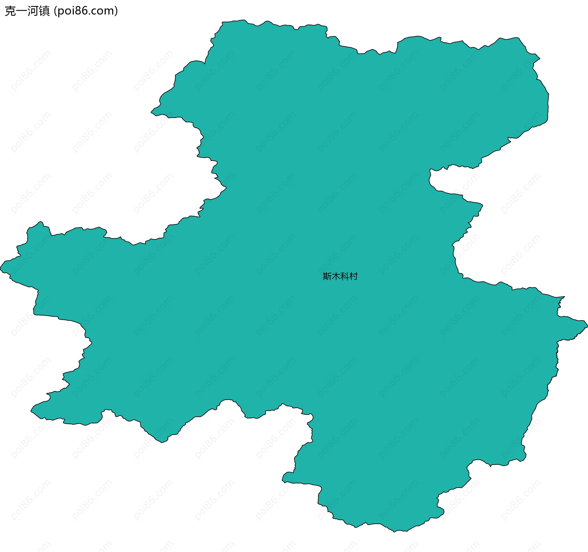 克一河镇边界地图(五级行政区划)