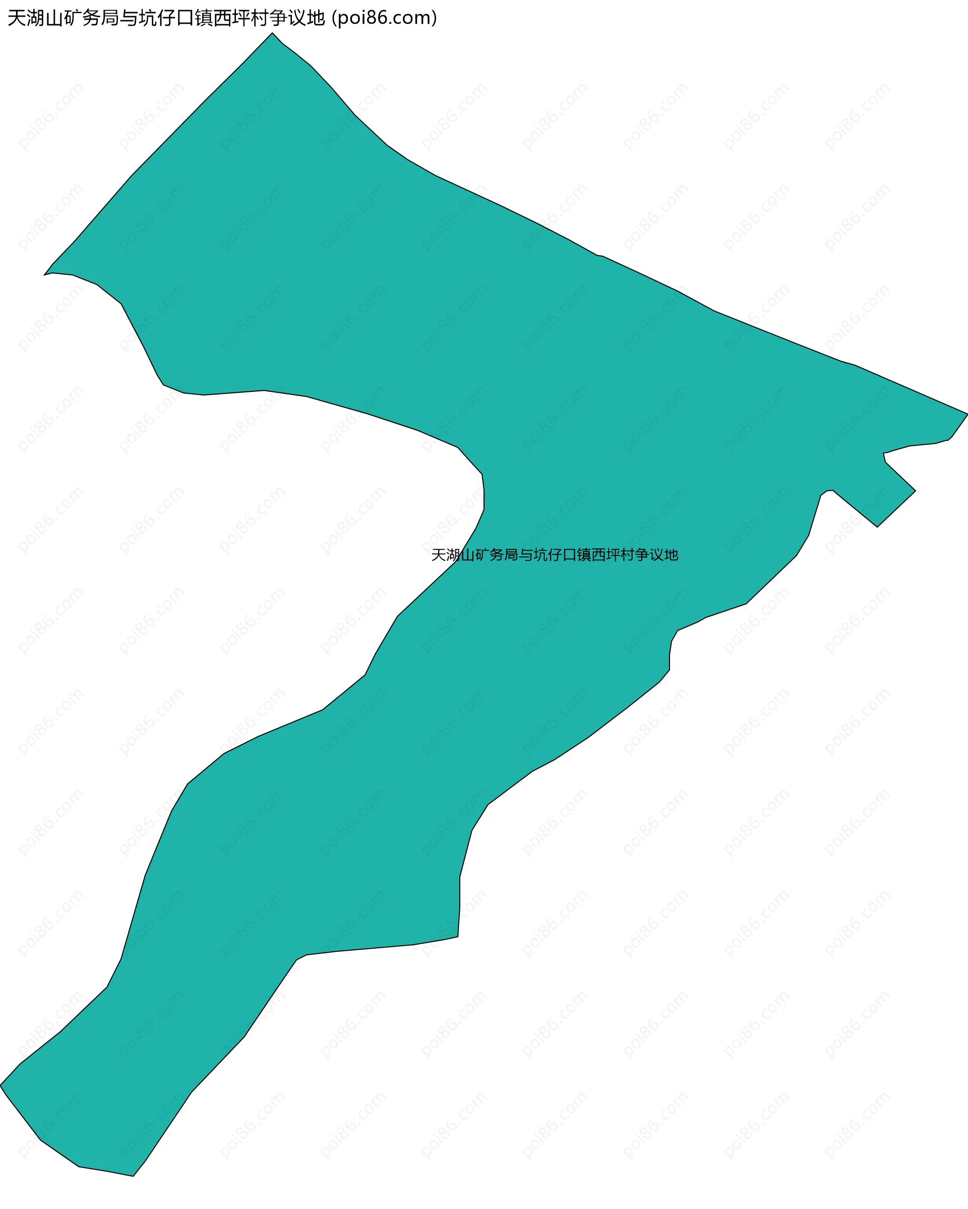 天湖山矿务局与坑仔口镇西坪村争议地边界地图